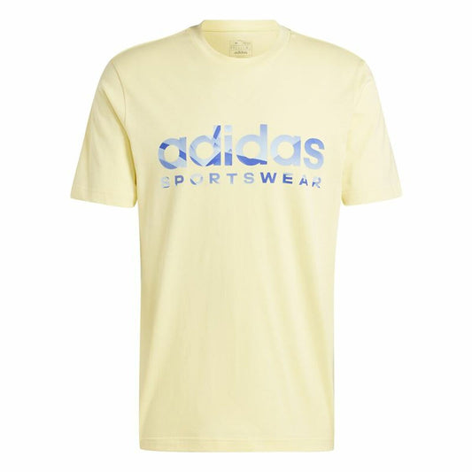 Ανδρική Μπλούζα με Κοντό Μανίκι Adidas House Of Tiro Summer Linear Graphic Κίτρινο