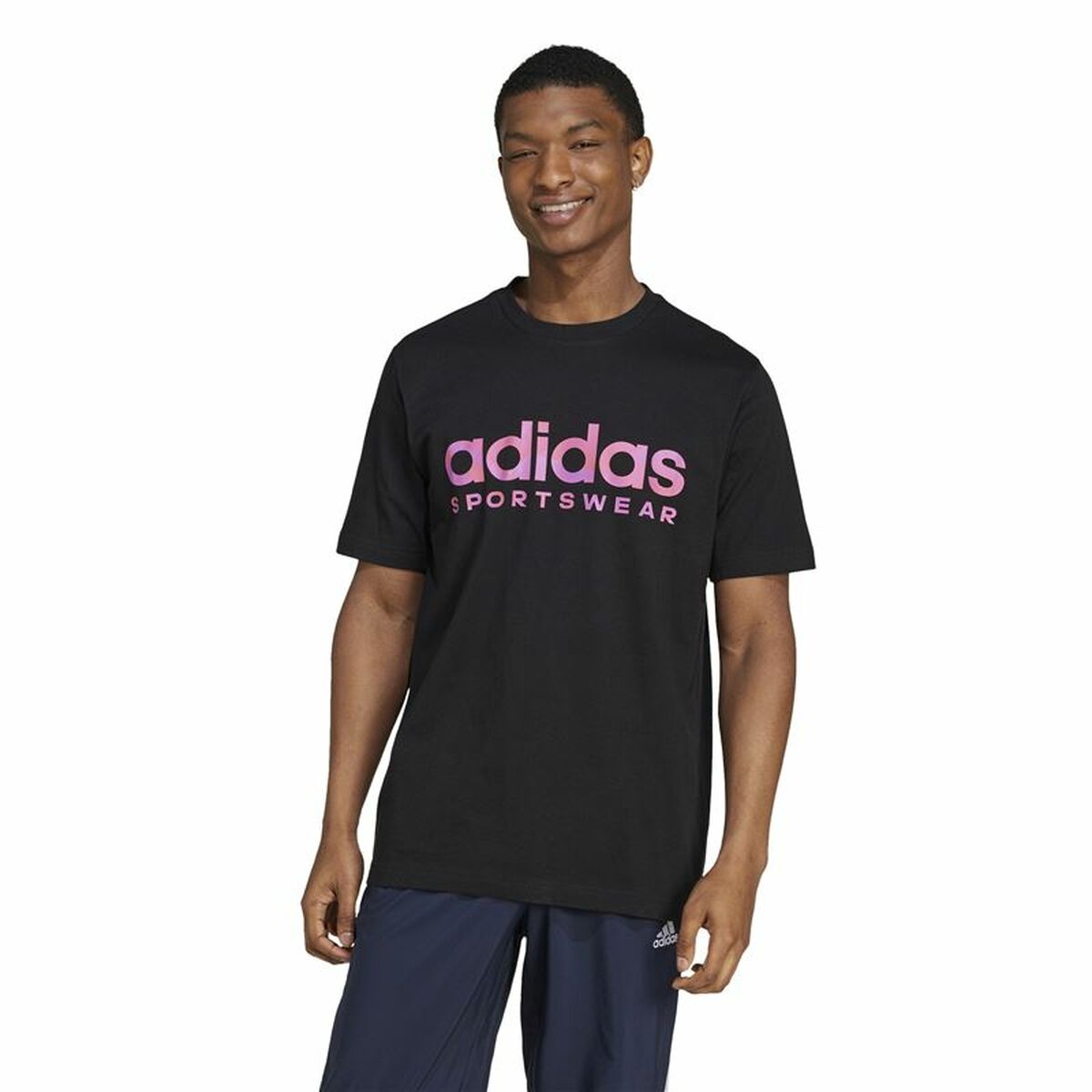 Ανδρική Μπλούζα με Κοντό Μανίκι Adidas House Of Tiro Summer Linear Graphic Μαύρο