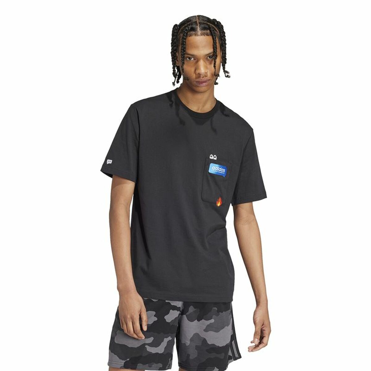 Ανδρική Μπλούζα με Κοντό Μανίκι Adidas Remoji Pocket Graphic Μαύρο