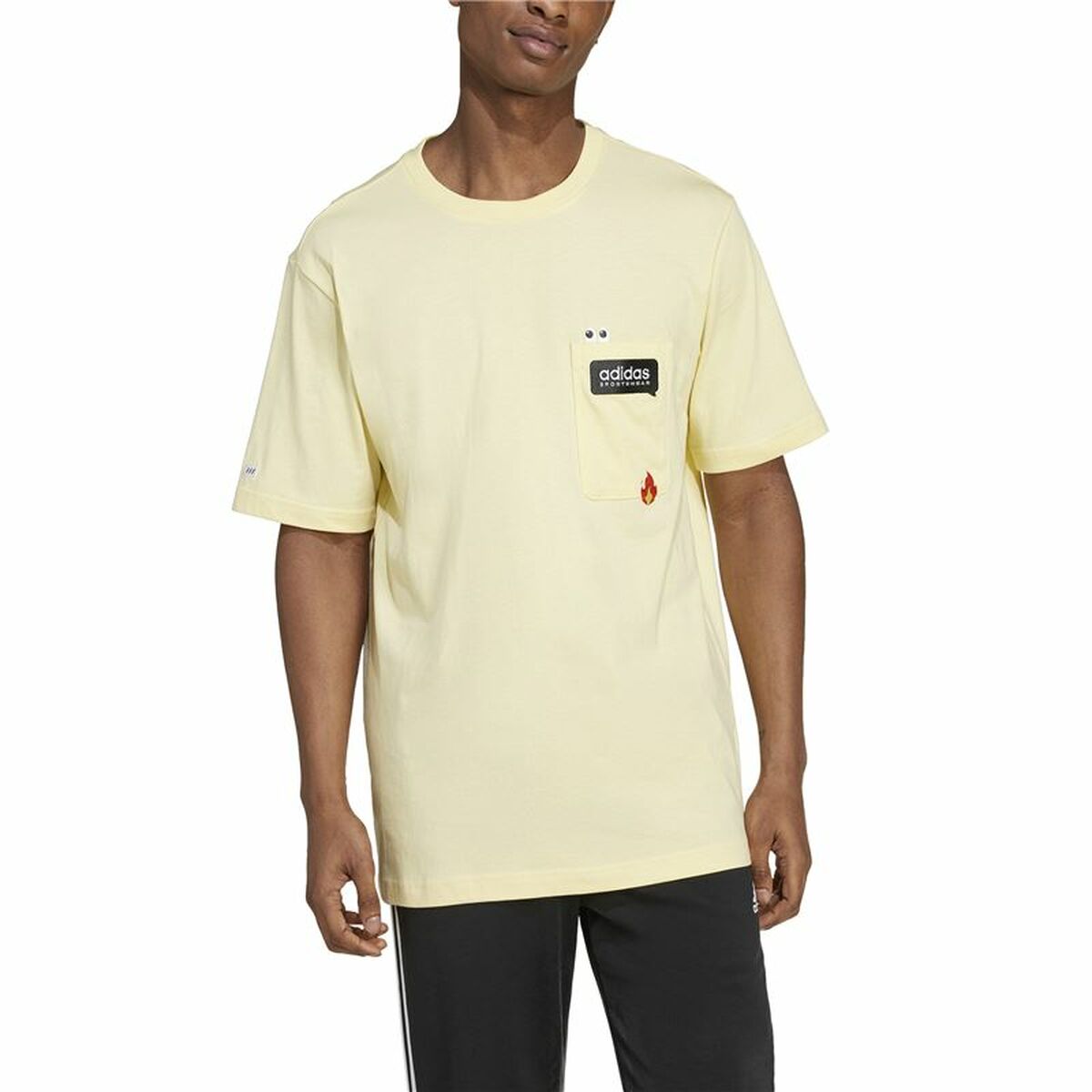 Ανδρική Μπλούζα με Κοντό Μανίκι Adidas Remoji Pocket Graphic Κίτρινο Χρυσό
