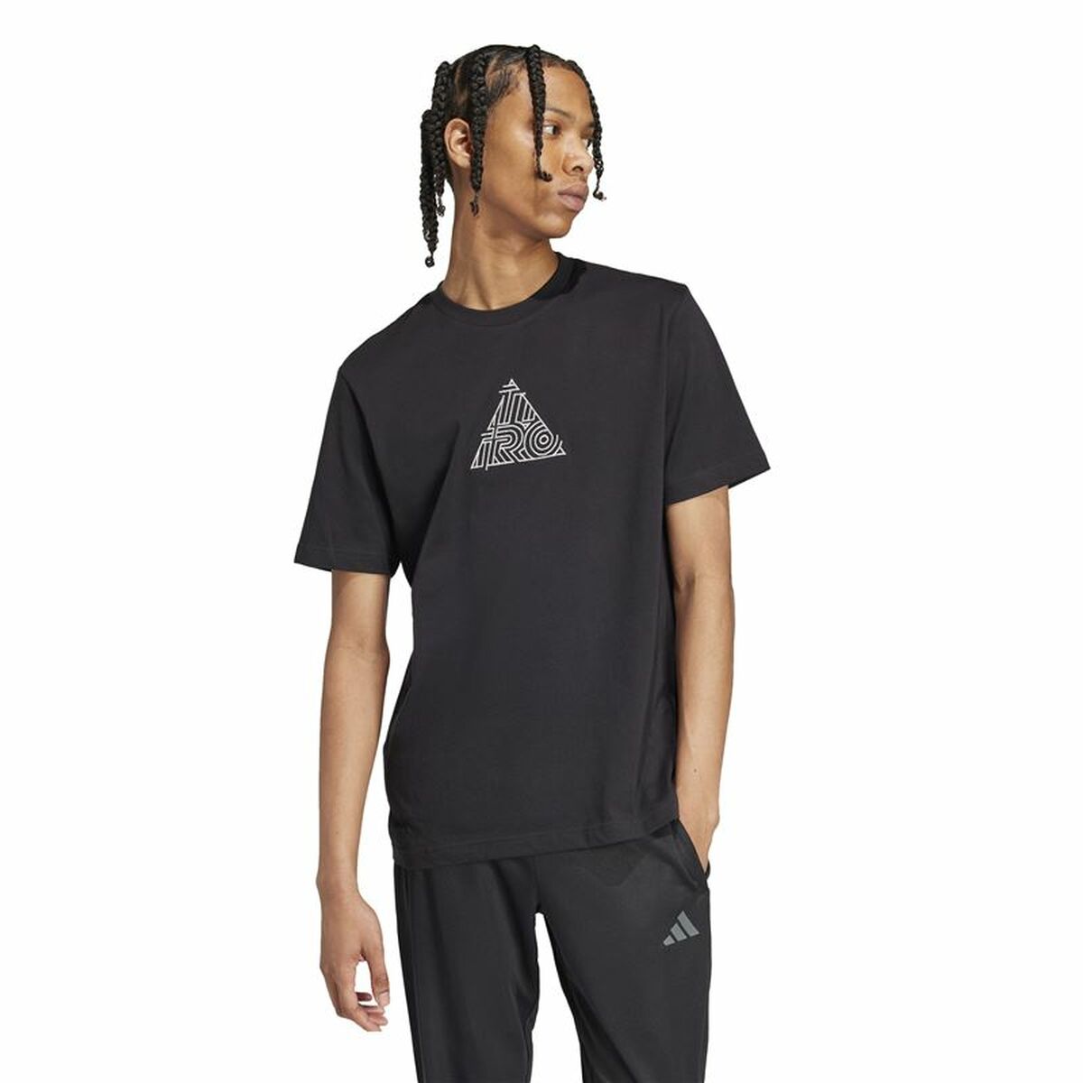 Ανδρική Μπλούζα με Κοντό Μανίκι Adidas House Of Tiro Metallic Graphic Μαύρο