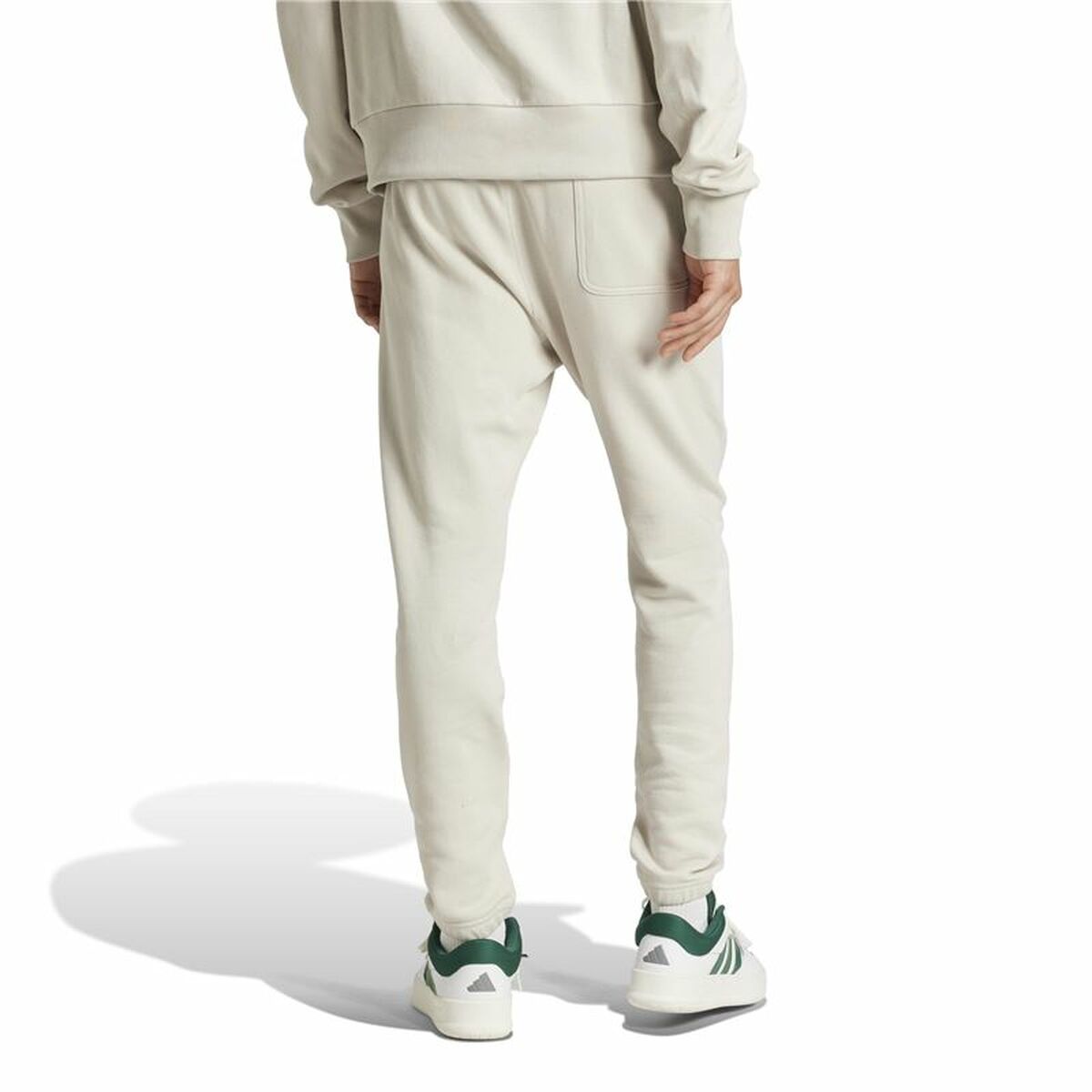 Μακρύ Αθλητικό Παντελόνι Adidas All Szn French Terry Regular Tapered Λευκό Μπεζ Άντρες