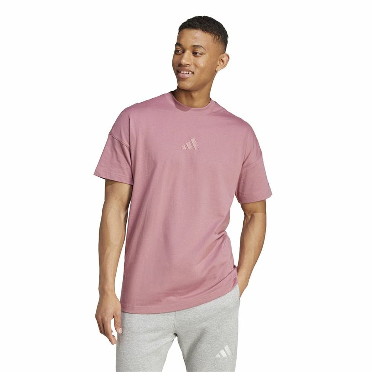 Ανδρική Μπλούζα με Κοντό Μανίκι Adidas All Szn Ροζ