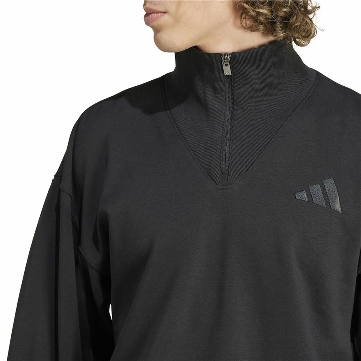 Ανδρικό Φούτερ χωρίς Κουκούλα Adidas All Szn Fleece 1/4 Zip Crew Μαύρο