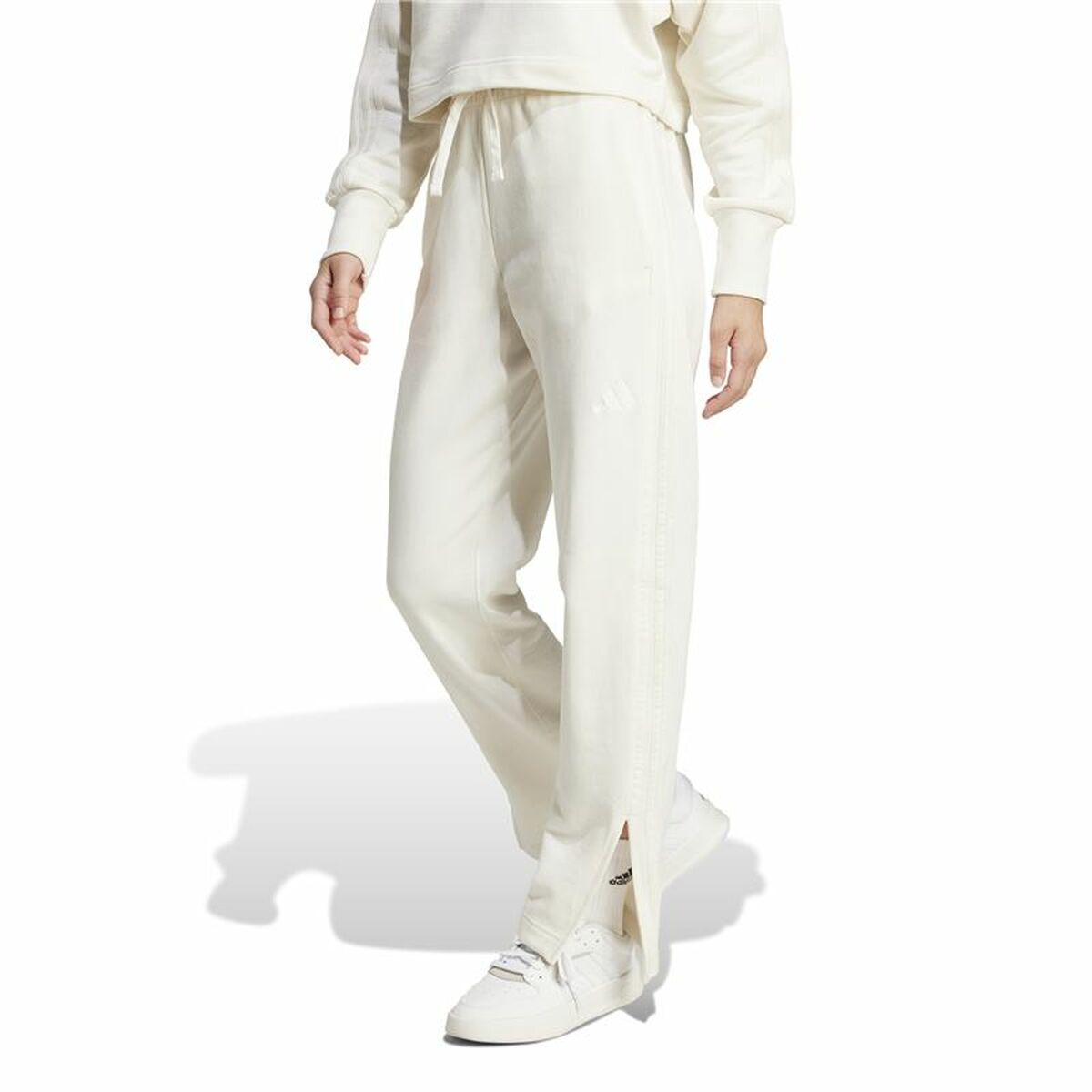 Μακρύ Αθλητικό Παντελόνι Adidas All Szn French Terry Λευκό Γυναίκα
