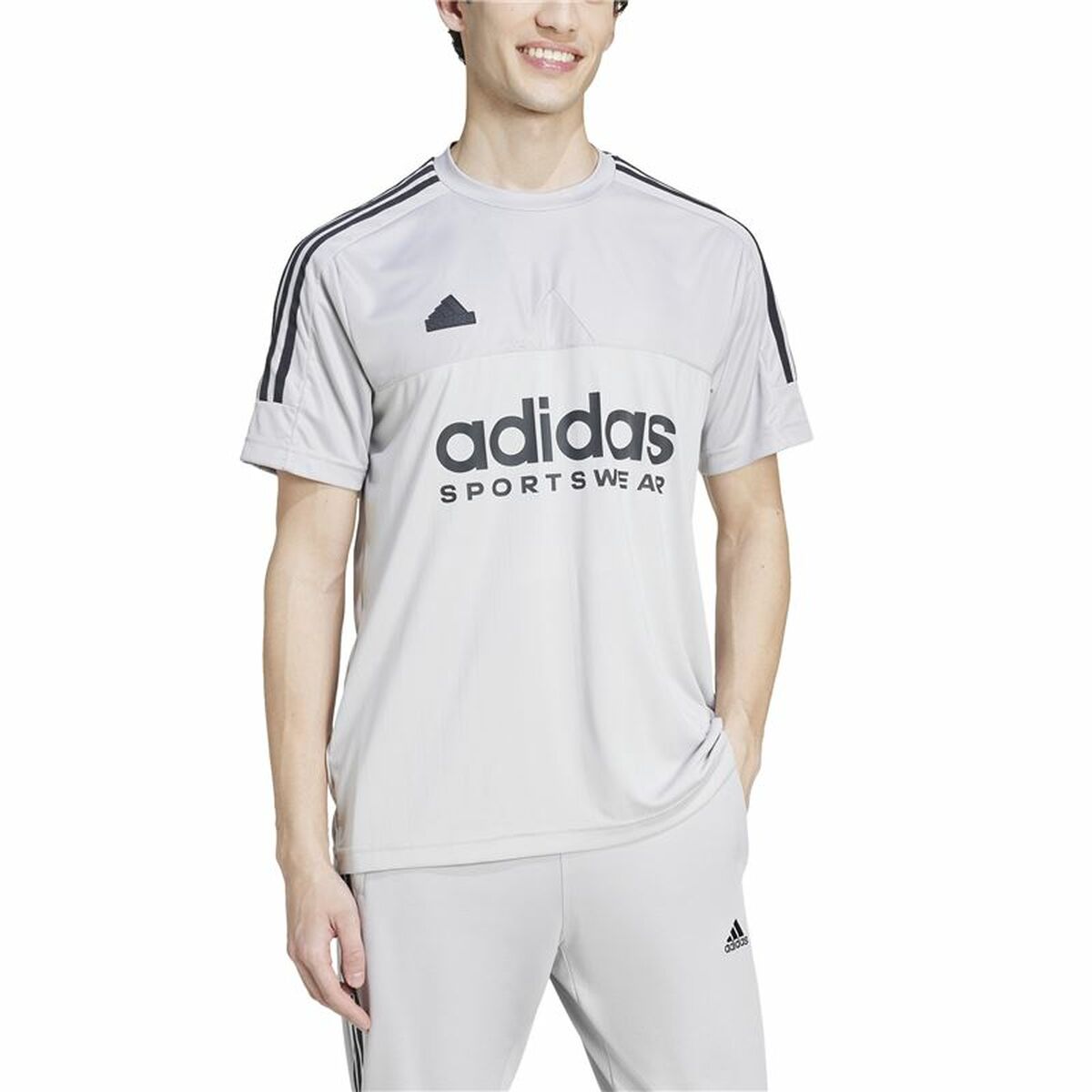 Ανδρική Μπλούζα με Κοντό Μανίκι Adidas Tiro Γκρι