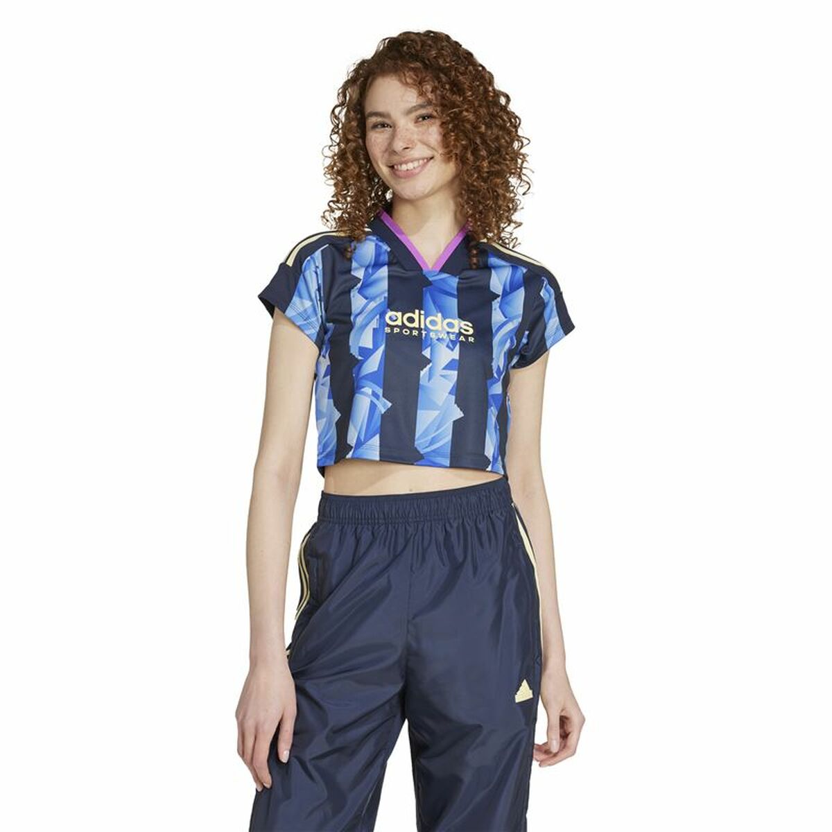 Γυναικεία Μπλούζα με Κοντό Μανίκι Adidas Tiro Cut Μπλε