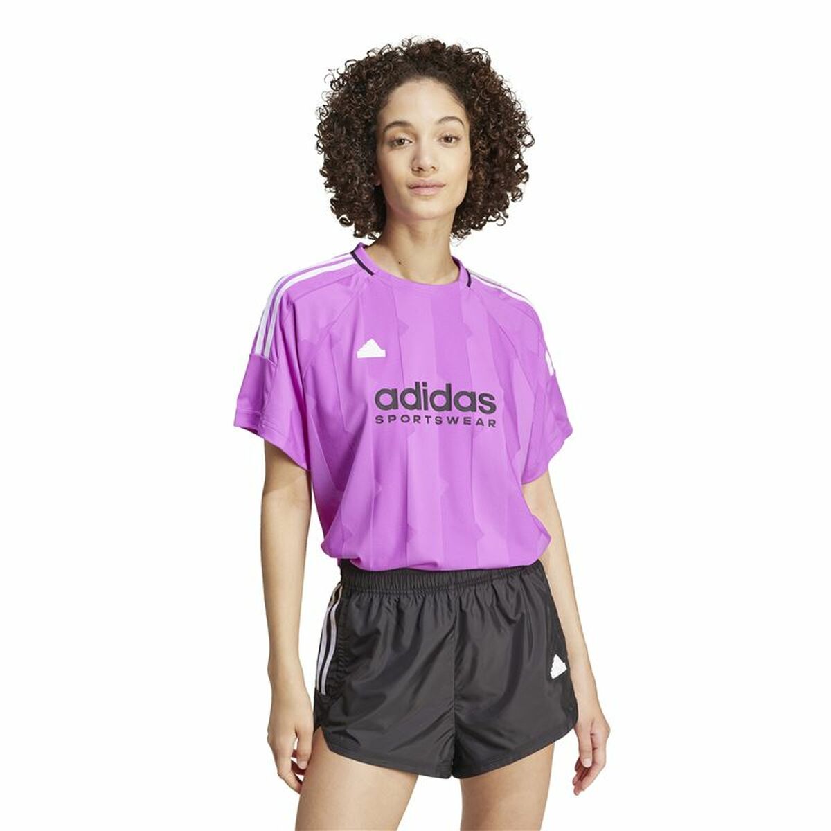 Ανδρική Μπλούζα με Κοντό Μανίκι Adidas Tiro Cut 3 Μωβ