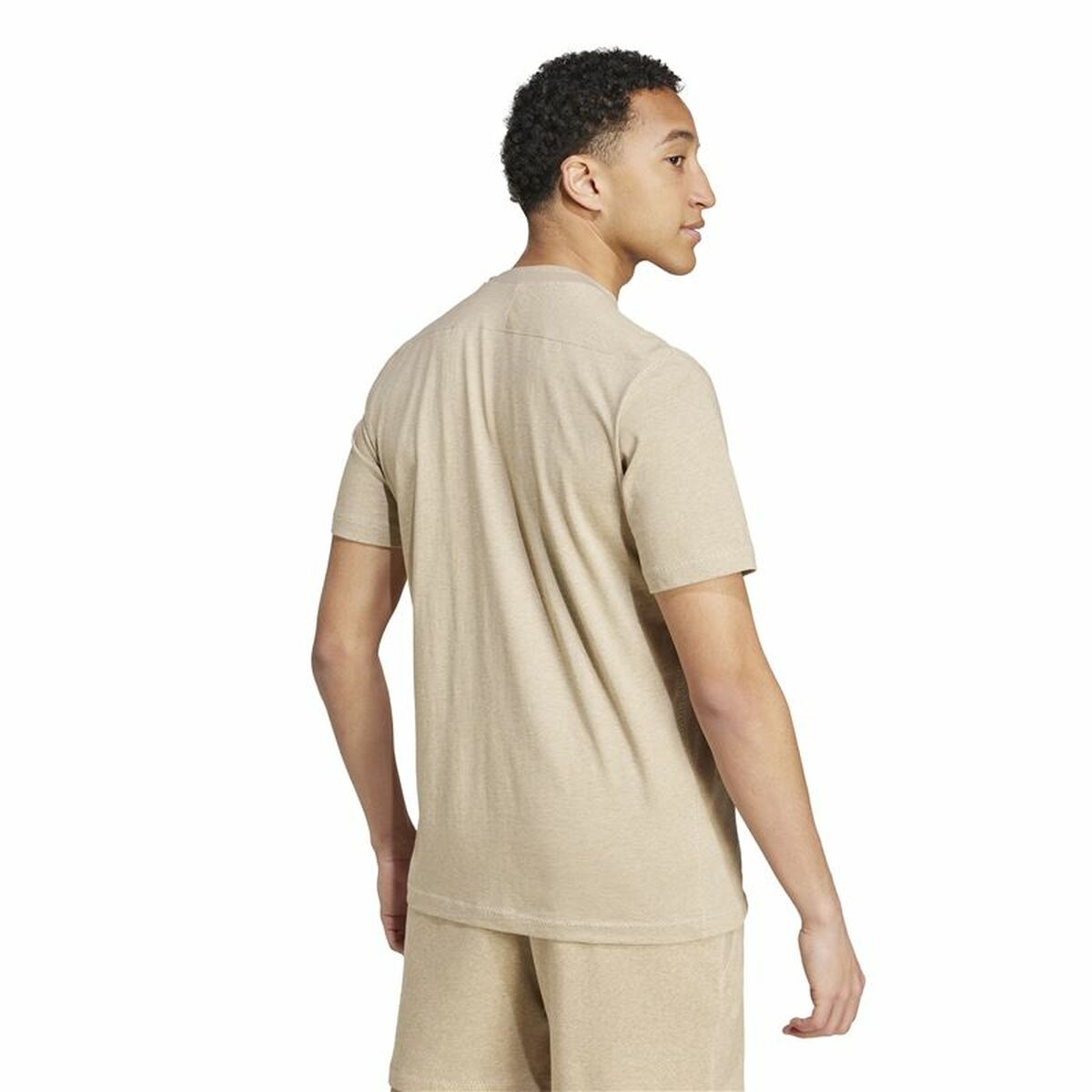 Ανδρική Μπλούζα με Κοντό Μανίκι Adidas Seasonal Essentials Melange Μπεζ