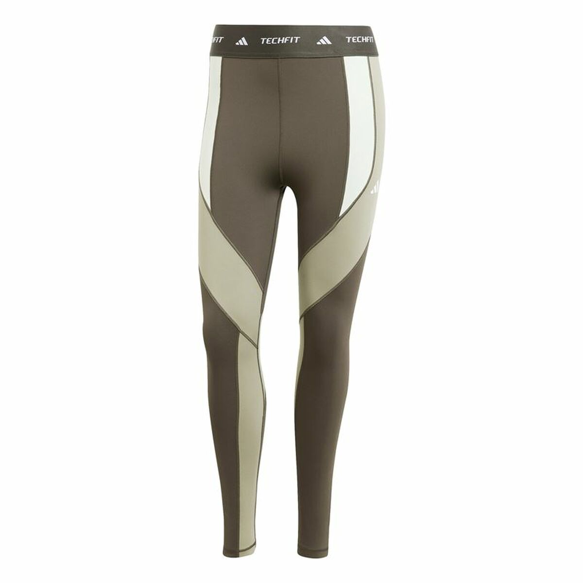 Αθλητικά Γυναικεία Κολάν Adidas Techfit 7/8 Colorblock Καφέ Γκρι