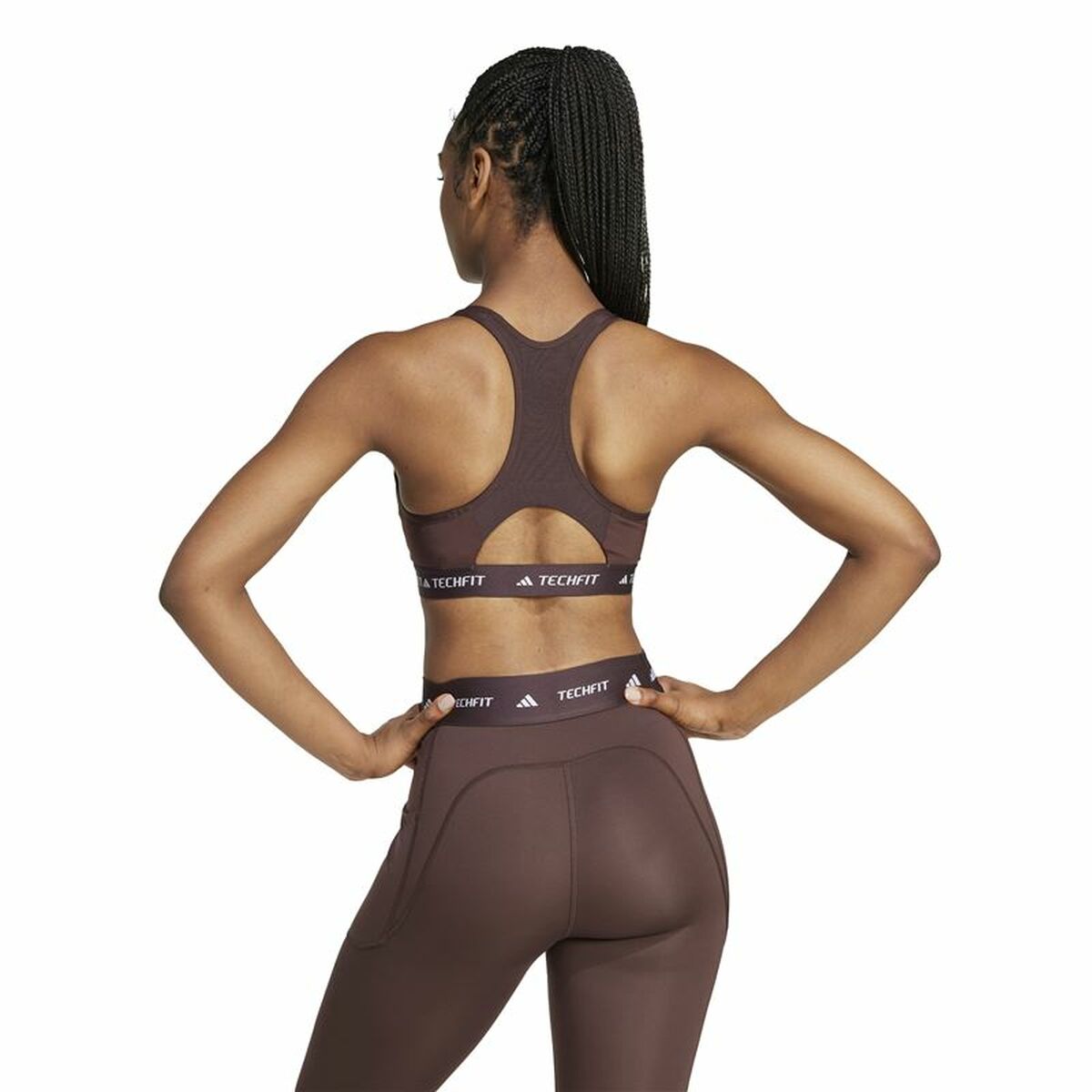 Αθλητικό σουτιέν Adidas Techfit Medium Καφέ