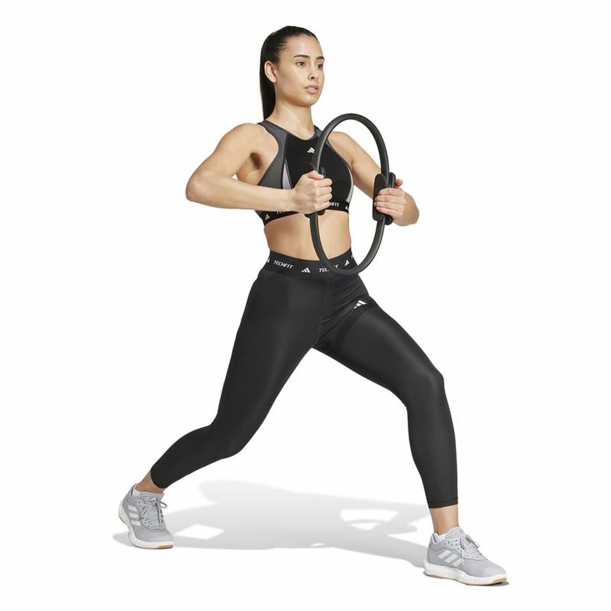 Αθλητικό σουτιέν Adidas Techfit  Μαύρο
