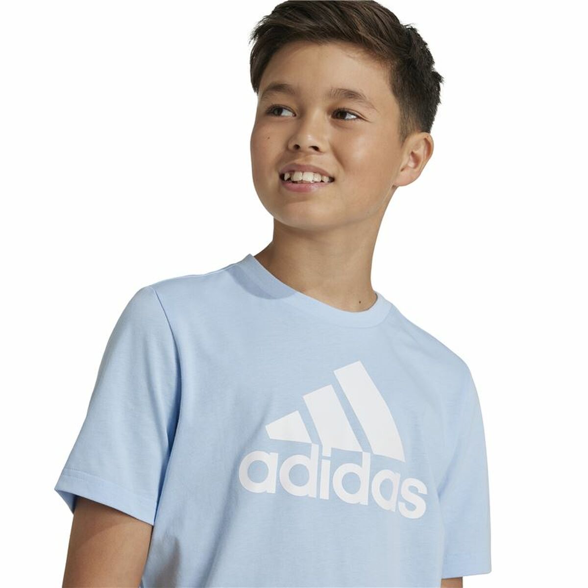 Unisex Μπλούζα με Κοντό Μανίκι Adidas Essentials Μπλε Sky μπλε