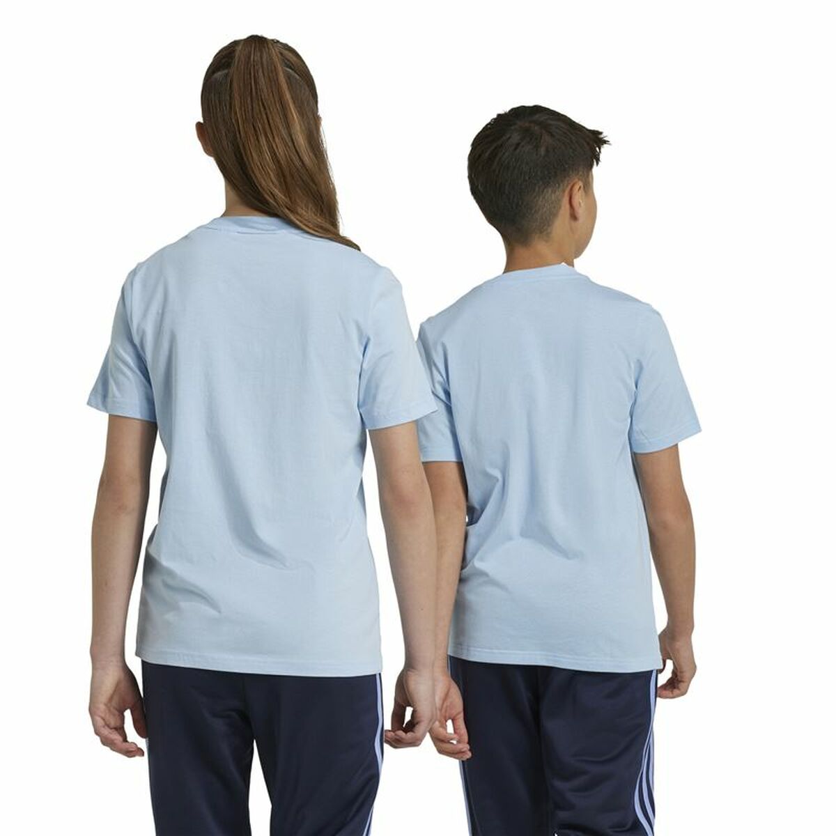 Unisex Μπλούζα με Κοντό Μανίκι Adidas Essentials Μπλε Sky μπλε