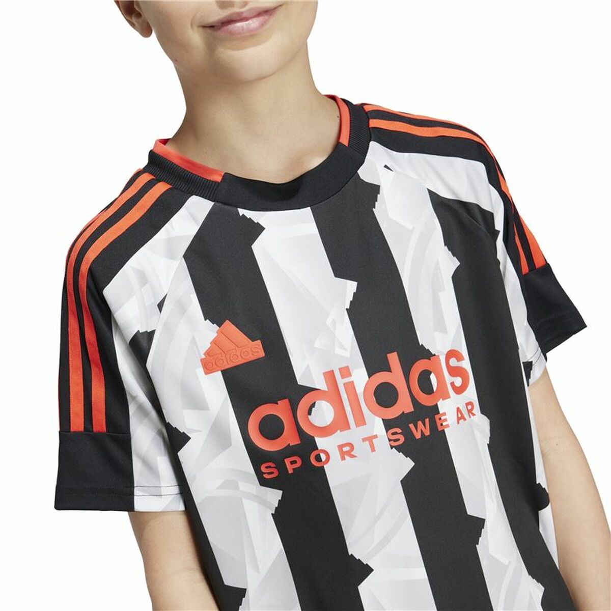 Παιδική Μπλούζα με Κοντό Μανίκι Adidas Tiro Λευκό Μαύρο