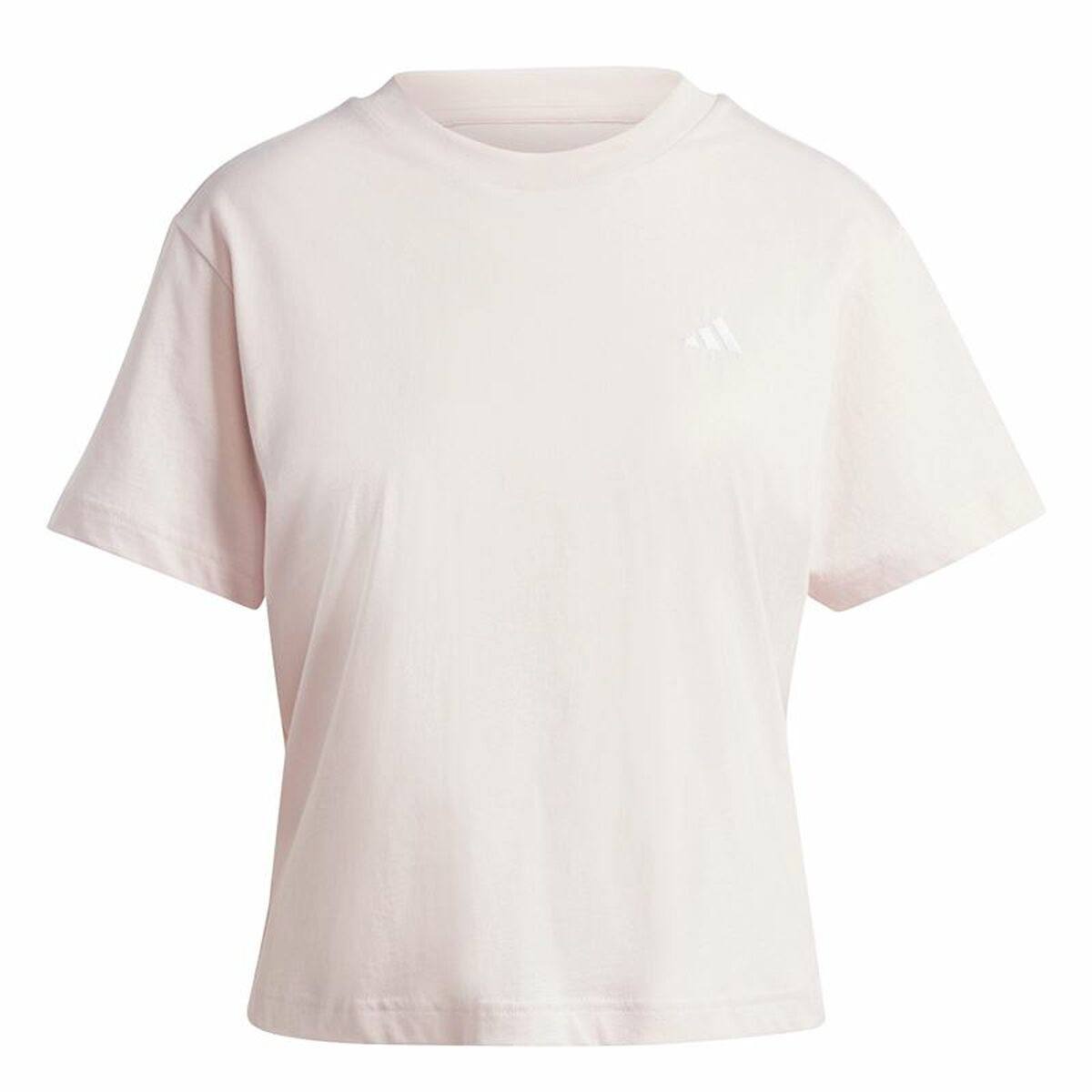 Γυναικεία Μπλούζα με Κοντό Μανίκι Adidas Essentials Small Logo Μπεζ Ροζ
