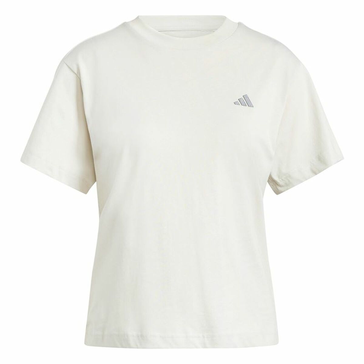 Γυναικεία Μπλούζα με Κοντό Μανίκι Adidas Essentials Small Logo Λευκό Μπεζ