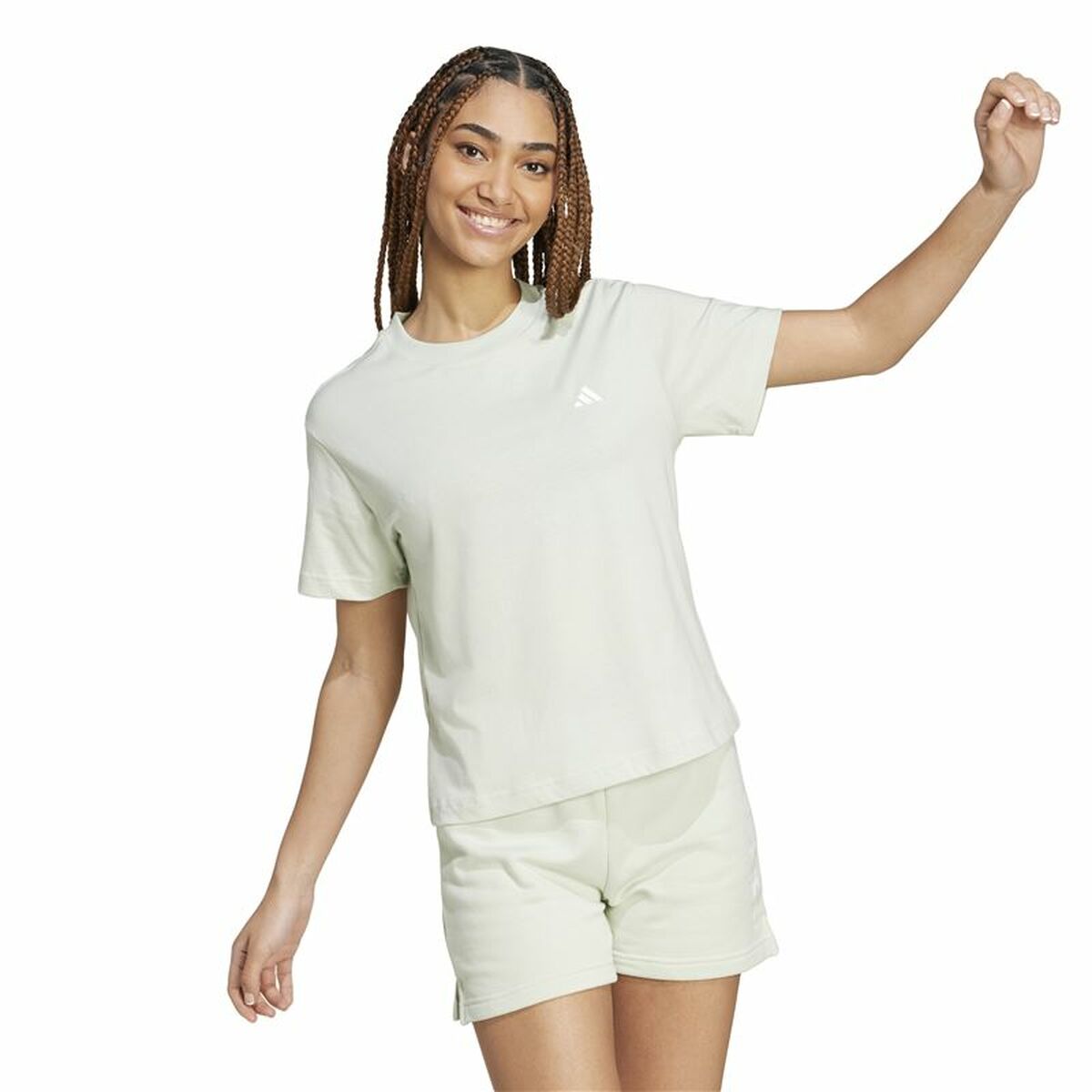 Γυναικεία Μπλούζα με Κοντό Μανίκι Adidas Essentials Small Logo Πράσινο