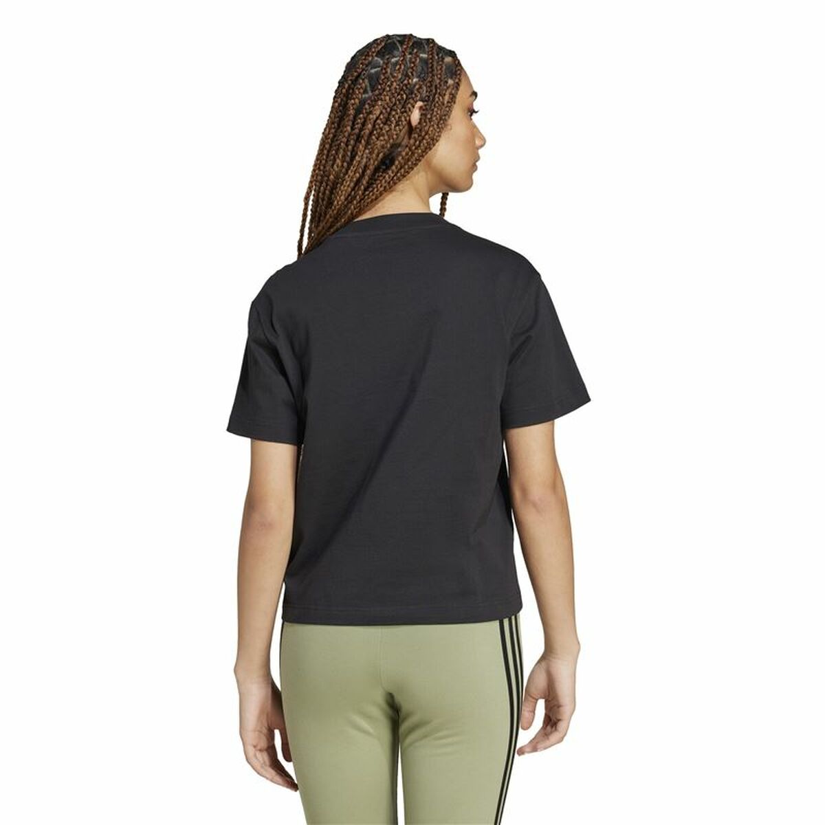 Γυναικεία Μπλούζα με Κοντό Μανίκι Adidas Essentials Μαύρο
