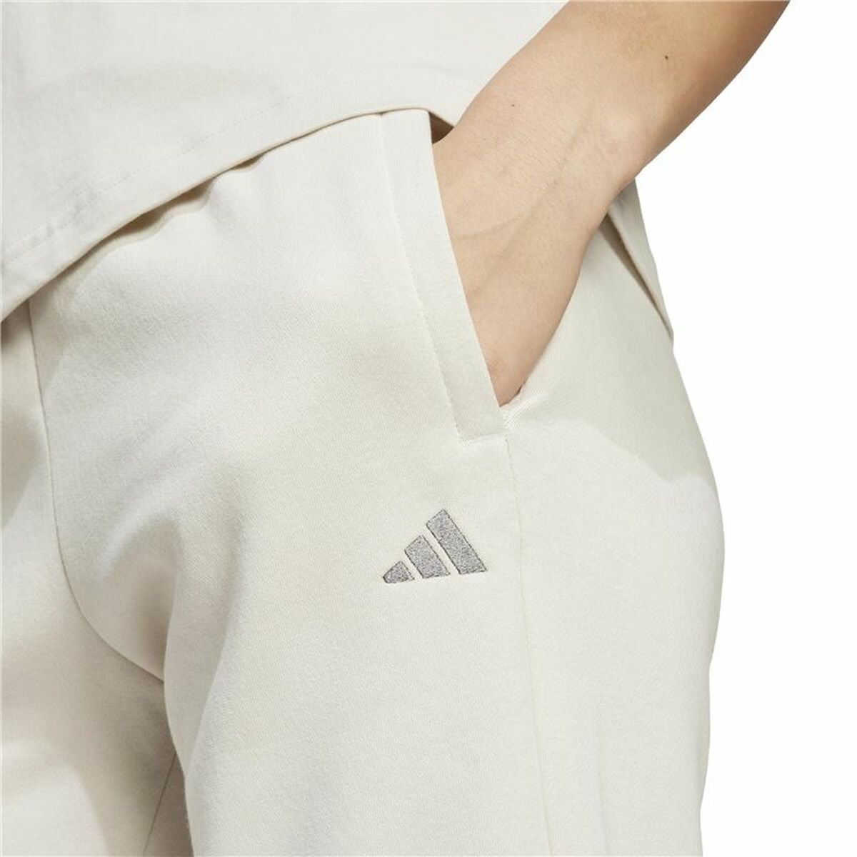 Μακρύ Αθλητικό Παντελόνι Adidas Essentials Λευκό Γυναίκα