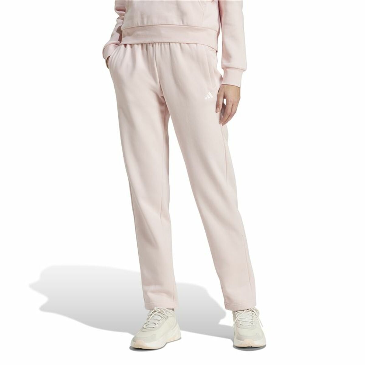Μακρύ Αθλητικό Παντελόνι Adidas Essentials Small Logo Feel Cozy Open Ροζ Γυναίκα