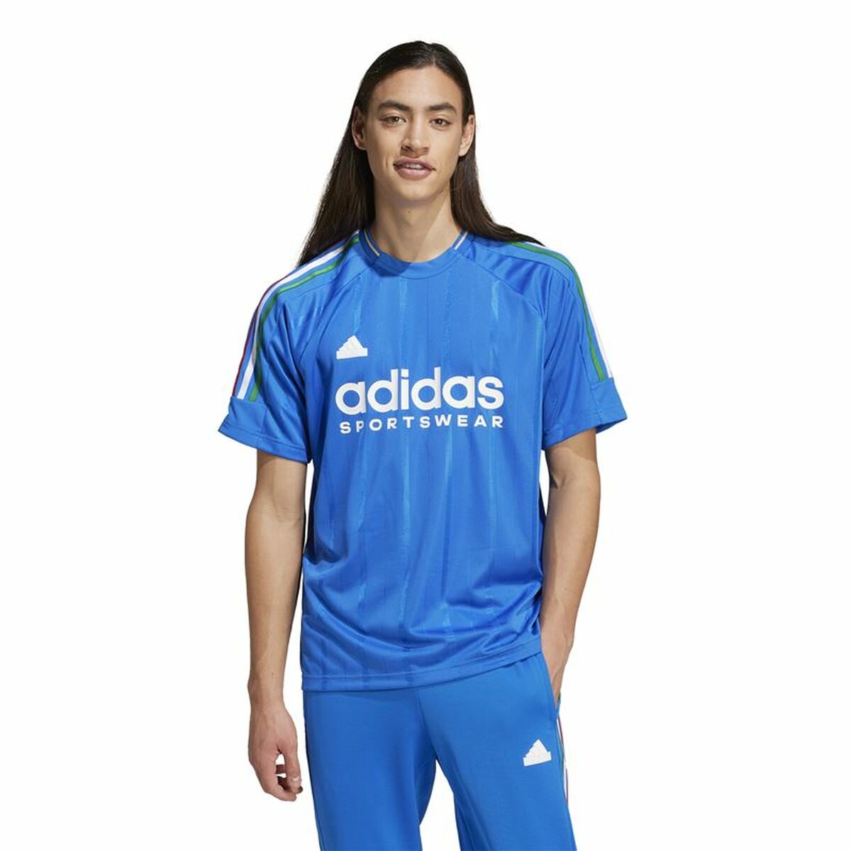 Ανδρική Μπλούζα με Κοντό Μανίκι Adidas Tiro Nations Pack Μπλε Λευκό