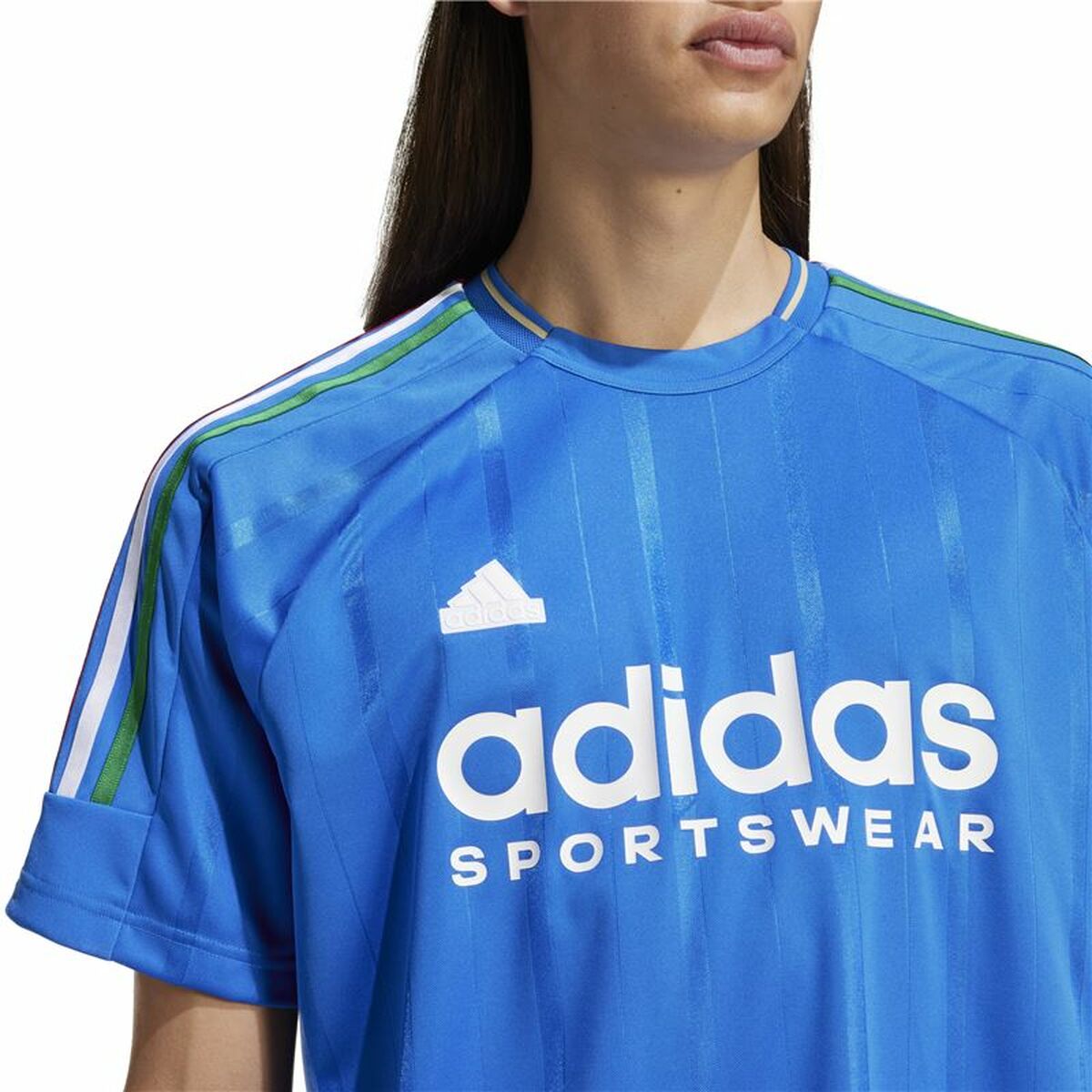 Ανδρική Μπλούζα με Κοντό Μανίκι Adidas Tiro Nations Pack Μπλε Λευκό