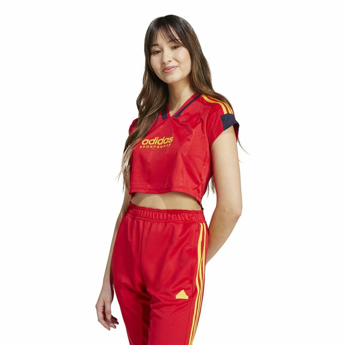 Γυναικεία Μπλούζα με Κοντό Μανίκι Adidas Tiro Cut 3  Κόκκινο
