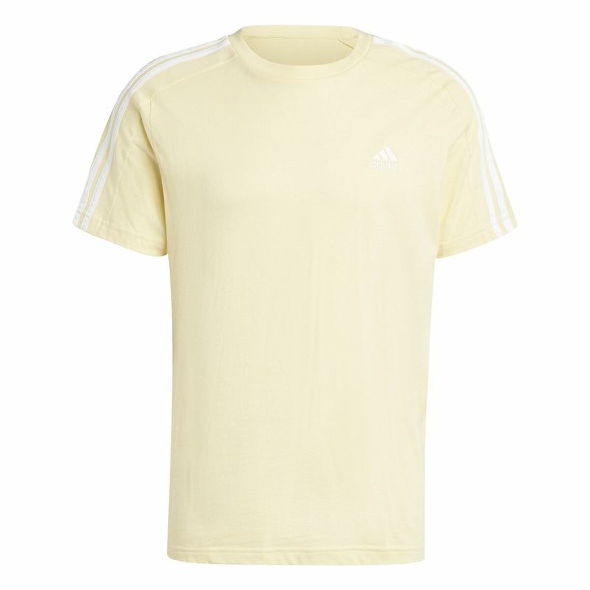 Ανδρική Μπλούζα με Κοντό Μανίκι Adidas Essentials Single Jersey 3-Stripes Κίτρινο