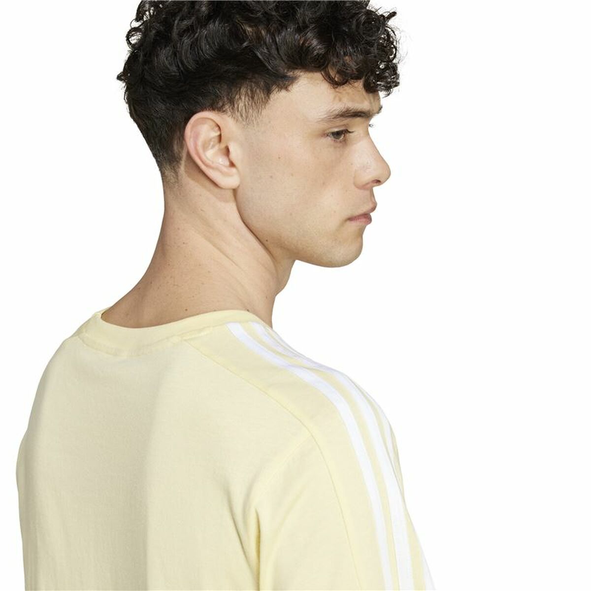 Ανδρική Μπλούζα με Κοντό Μανίκι Adidas Essentials Single Jersey 3-Stripes Κίτρινο