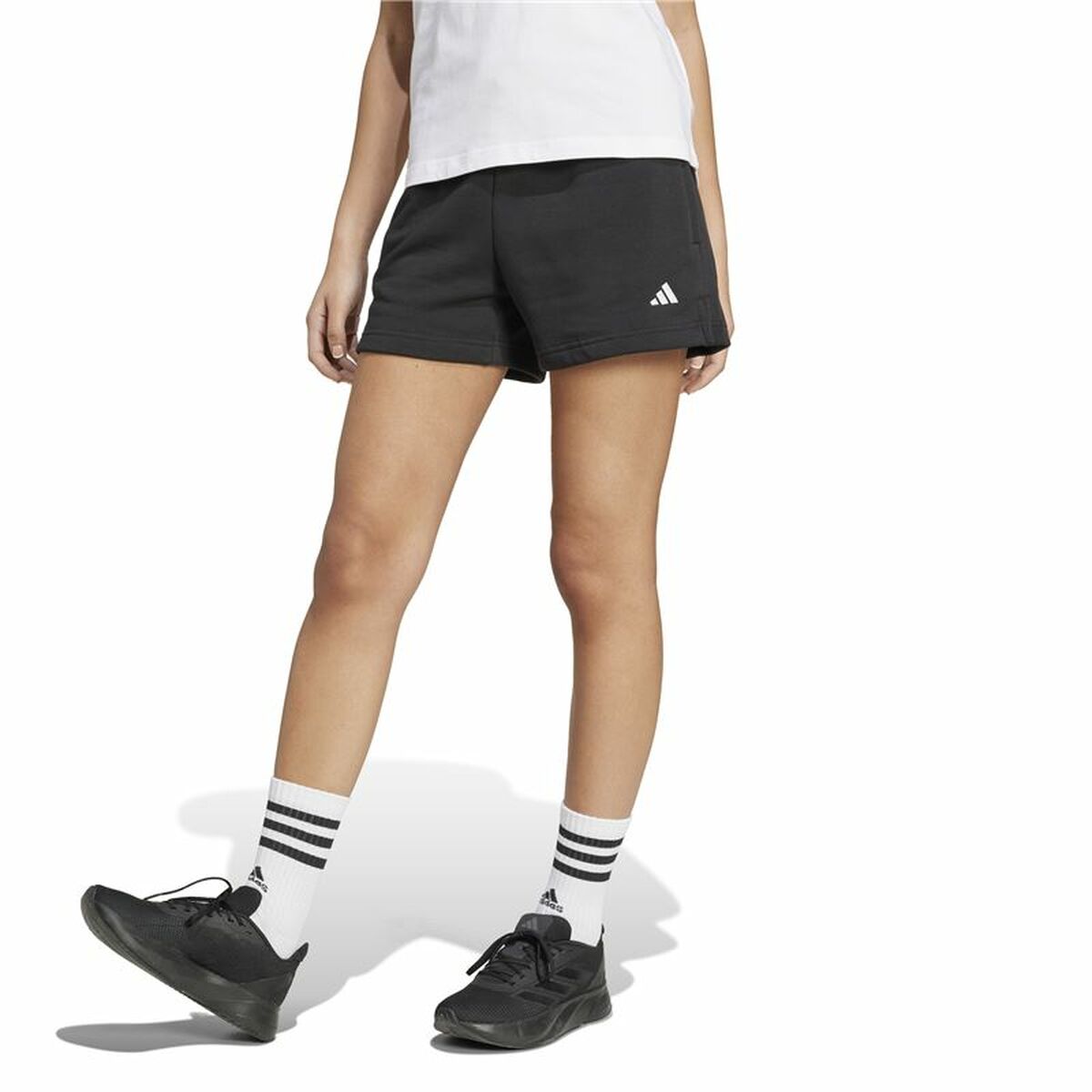 Αθλητικό Σορτς Adidas Essentials Small Logo Fleece Shorts Μαύρο