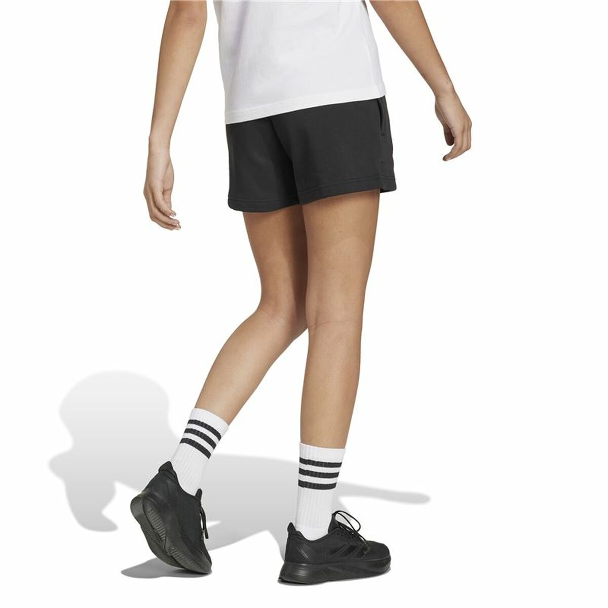 Αθλητικό Σορτς Adidas Essentials Small Logo Fleece Shorts Μαύρο