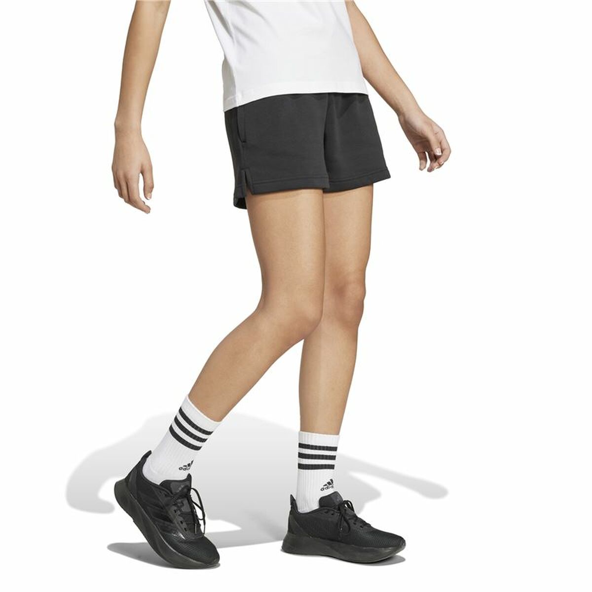 Αθλητικό Σορτς Adidas Essentials Small Logo Fleece Shorts Μαύρο