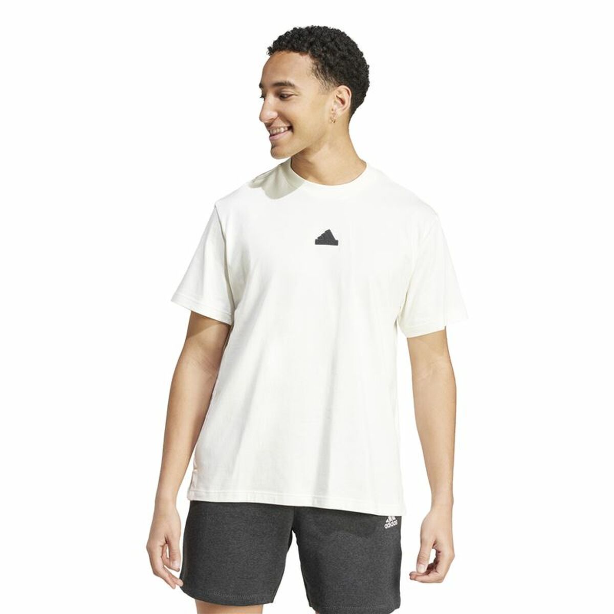 Ανδρική Μπλούζα με Κοντό Μανίκι Adidas Brand Love Λευκό