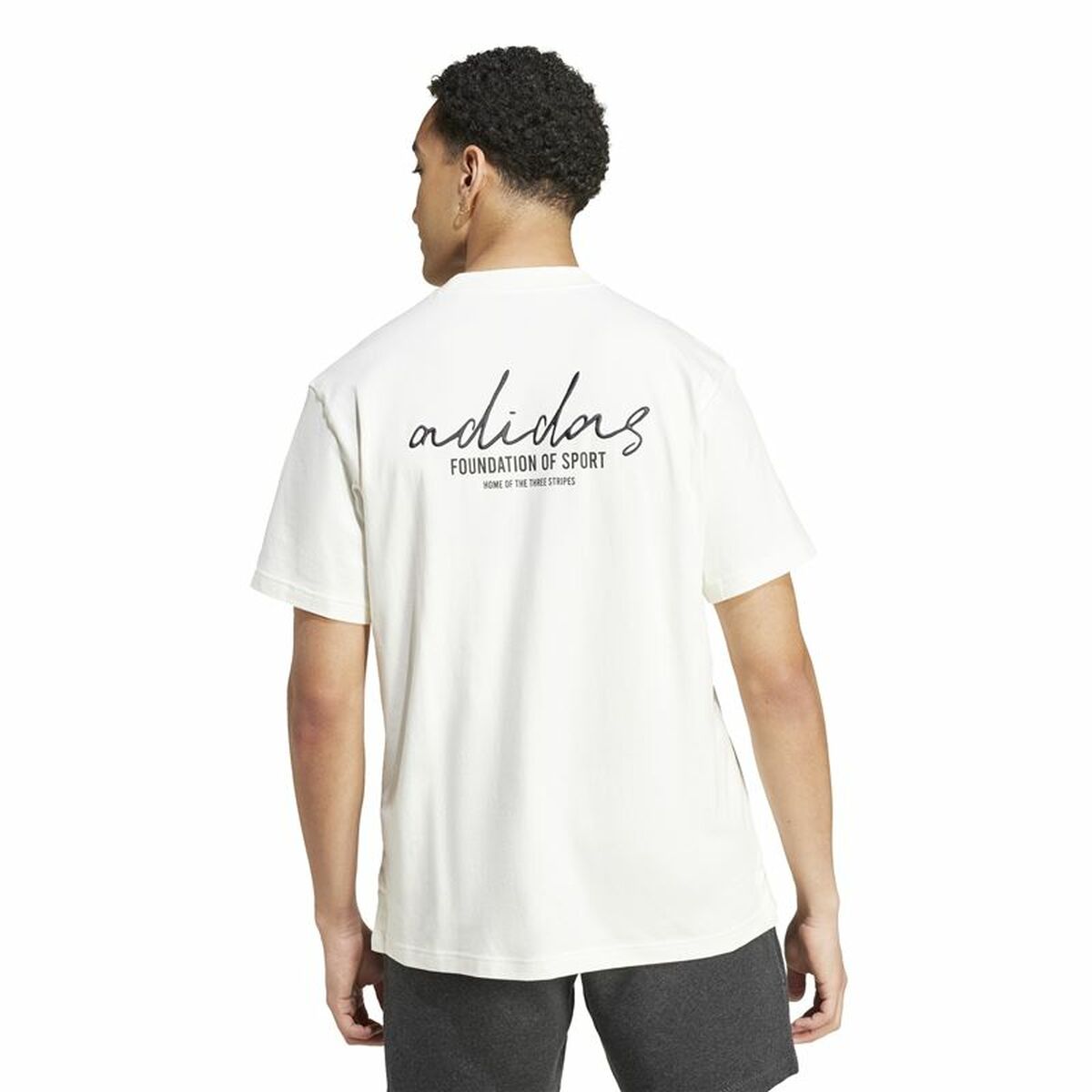 Ανδρική Μπλούζα με Κοντό Μανίκι Adidas Brand Love Λευκό