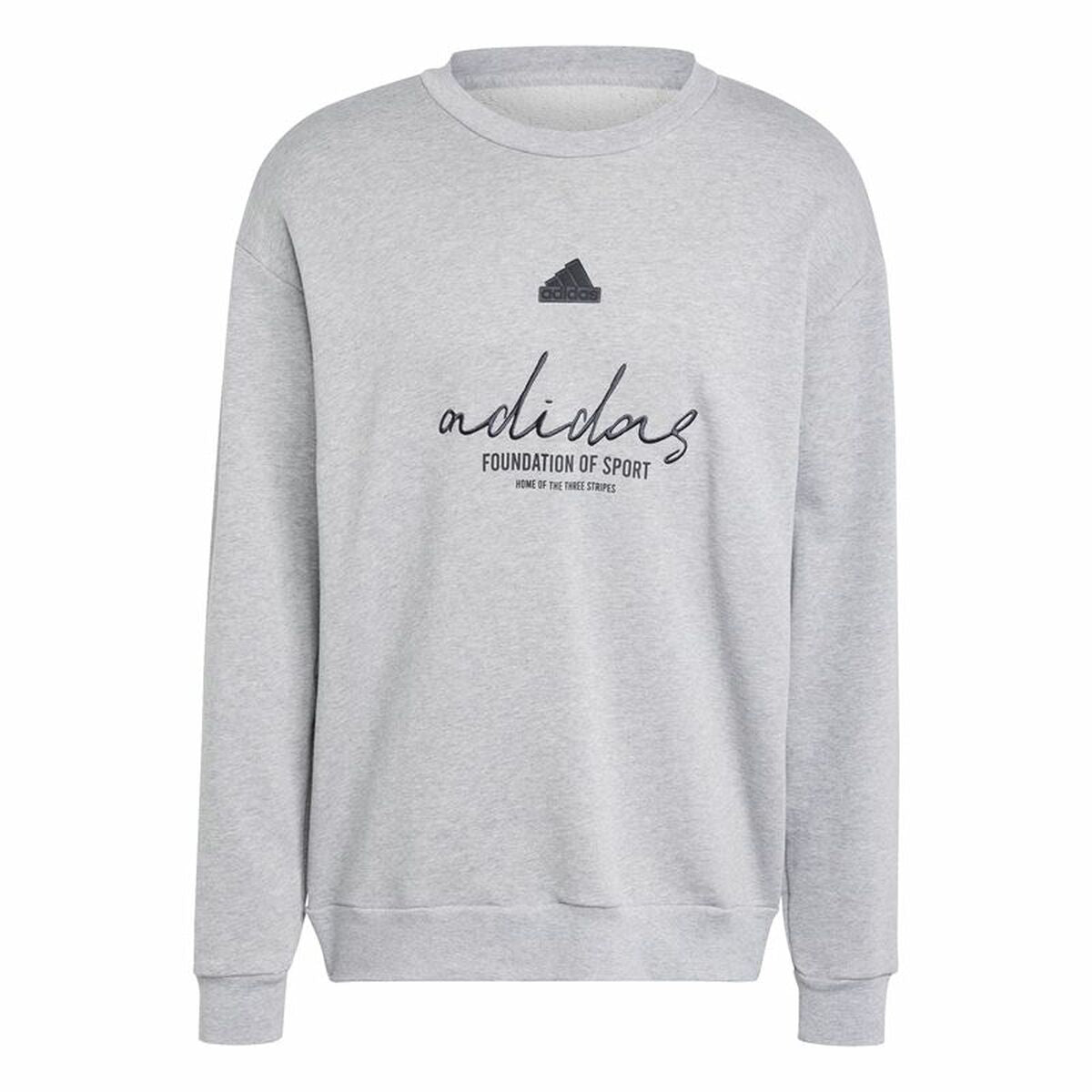 Ανδρικό Φούτερ χωρίς Κουκούλα Adidas Brand Love French Terry Γκρι
