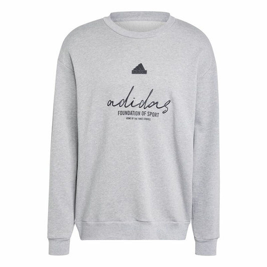 Ανδρικό Φούτερ χωρίς Κουκούλα Adidas Brand Love French Terry Γκρι