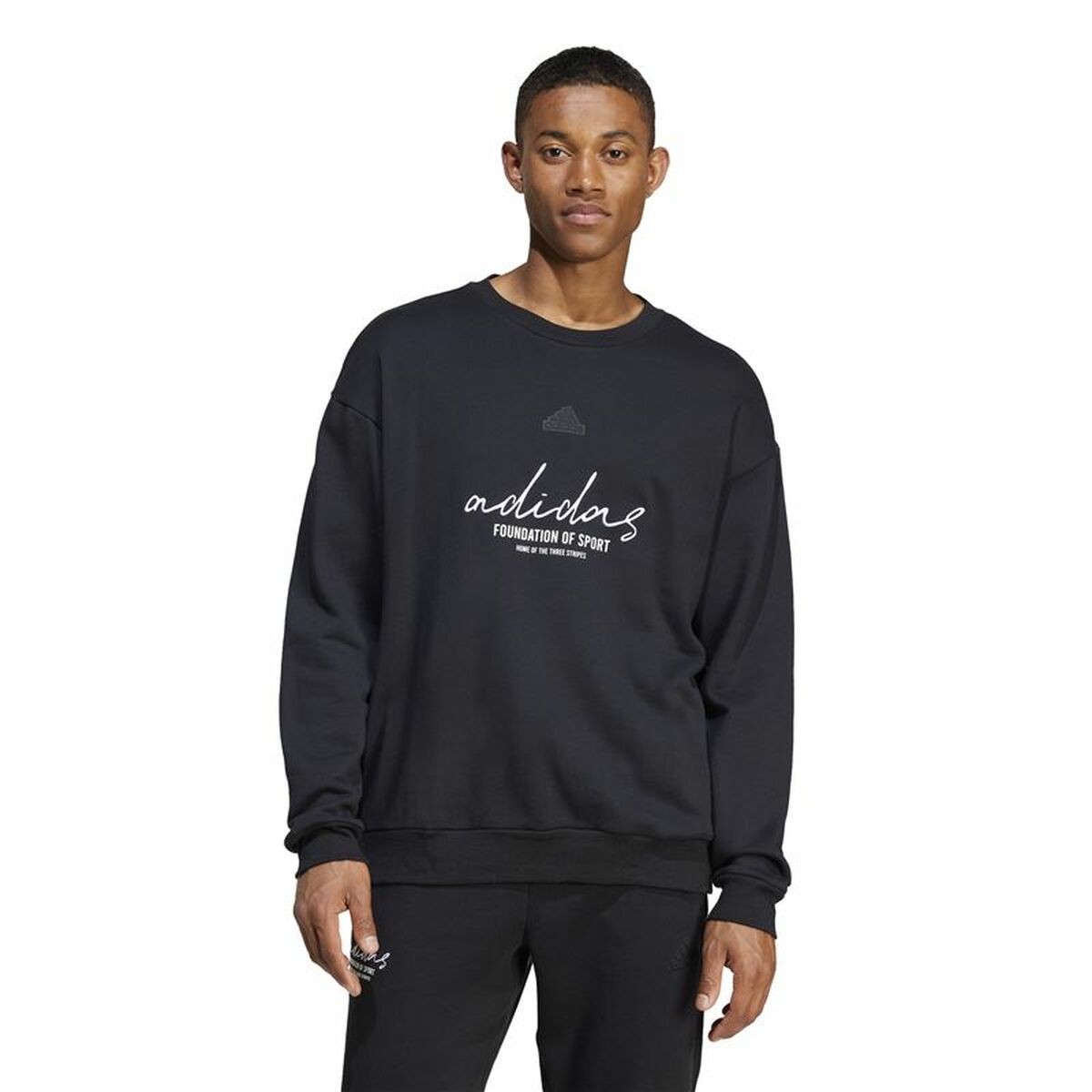 Ανδρικό Φούτερ χωρίς Κουκούλα Adidas Brand Love French Terry Μαύρο