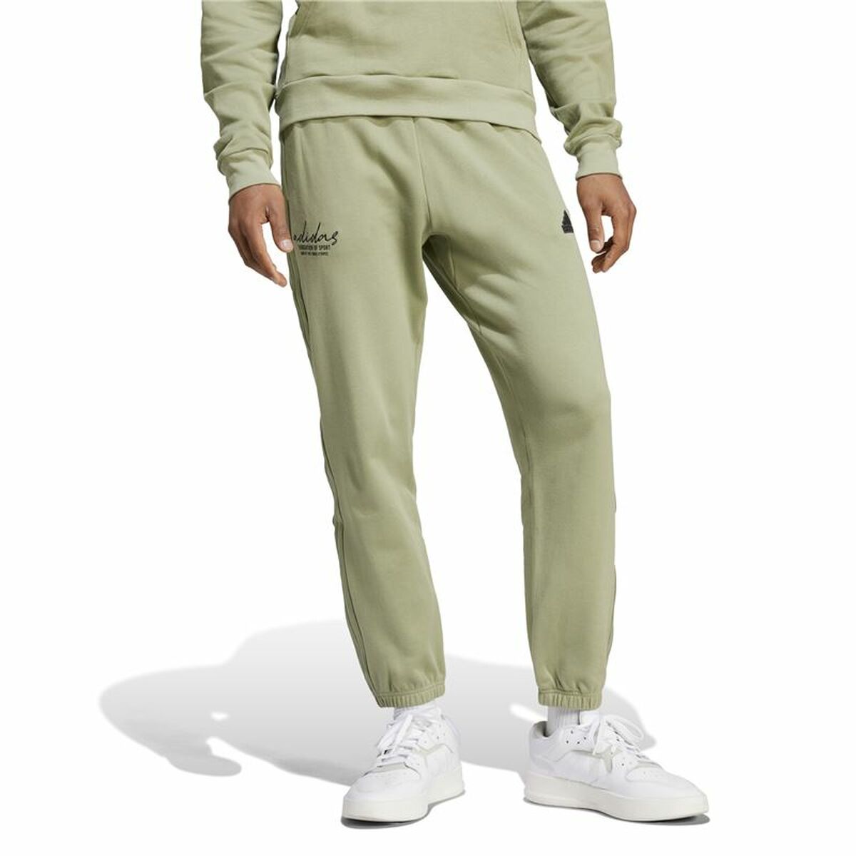 Μακρύ Αθλητικό Παντελόνι Adidas Brand Love French Terry Πράσινο Άντρες
