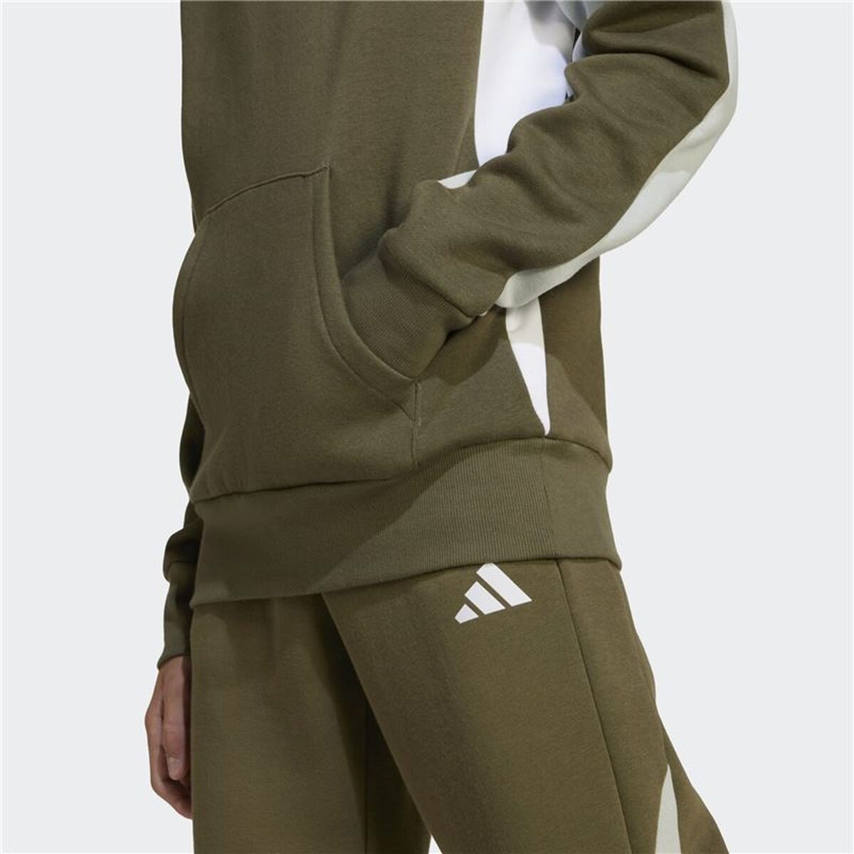 Παιδικό Φούτερ με Κουκούλα Adidas Cb Fl Hd Σκούρο πράσινο