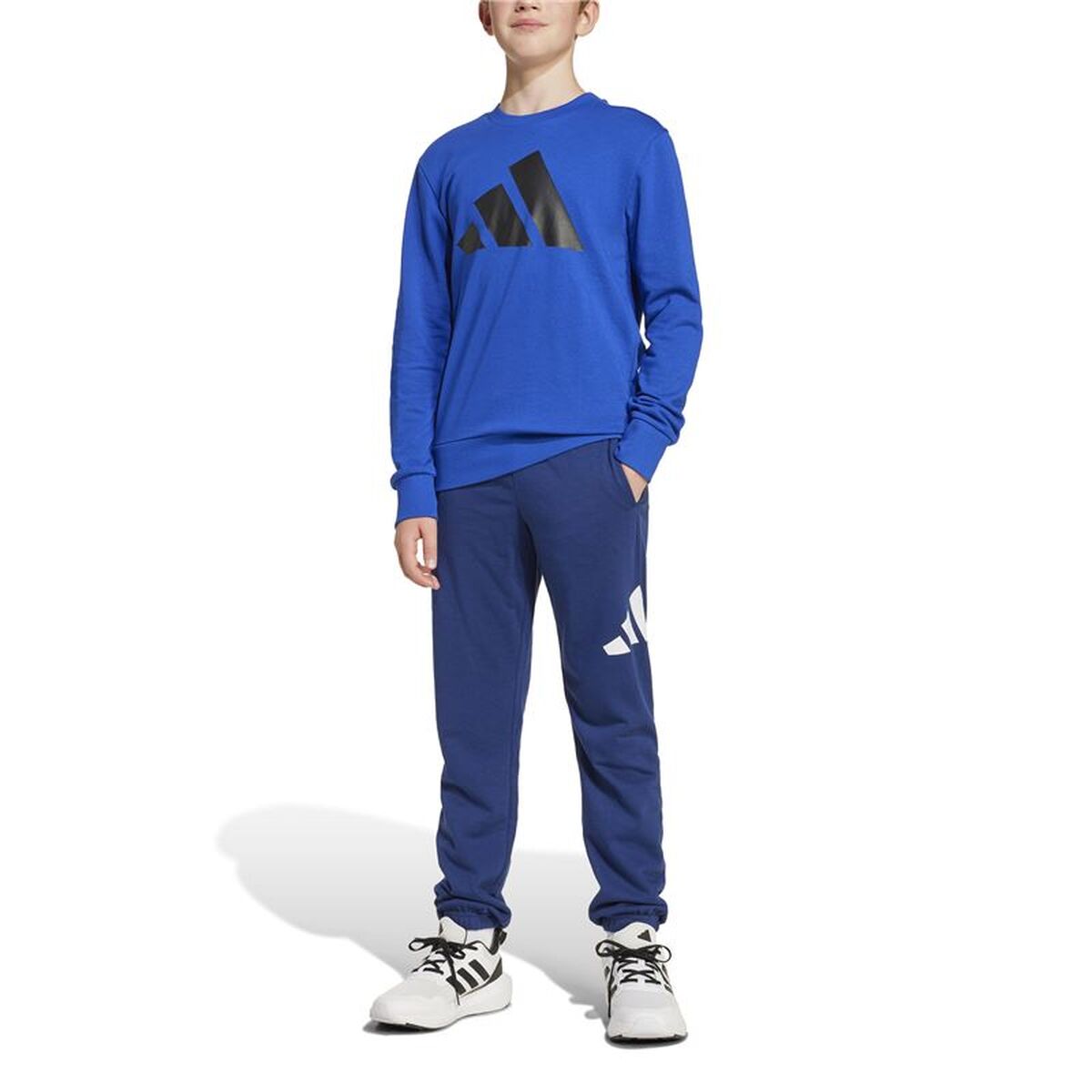 Παιδική Αθλητική Φόρμα Adidas Big Logo French Terry Jog Μπλε