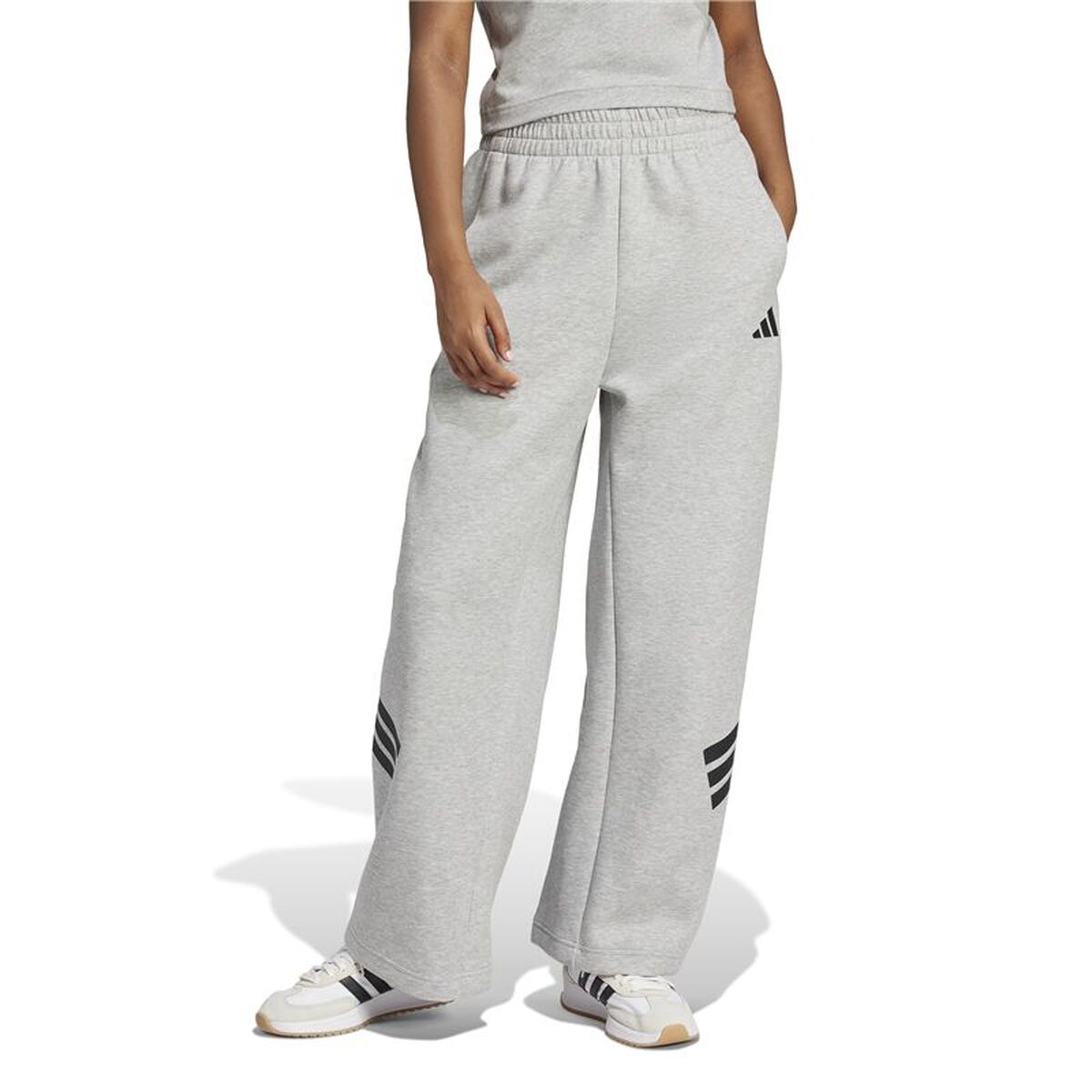 Μακρύ Αθλητικό Παντελόνι Adidas Future Icons 3stripes Γκρι Γυναίκα