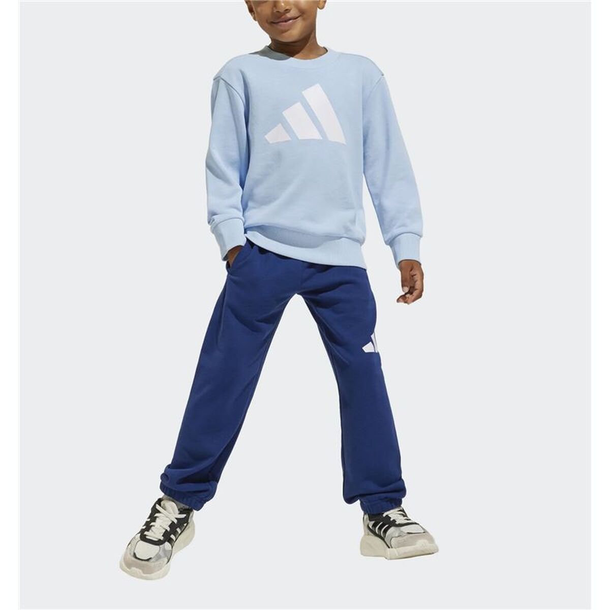 Παιδική Αθλητική Φόρμα Adidas Lk Big Logo French Terry Jog Μπλε