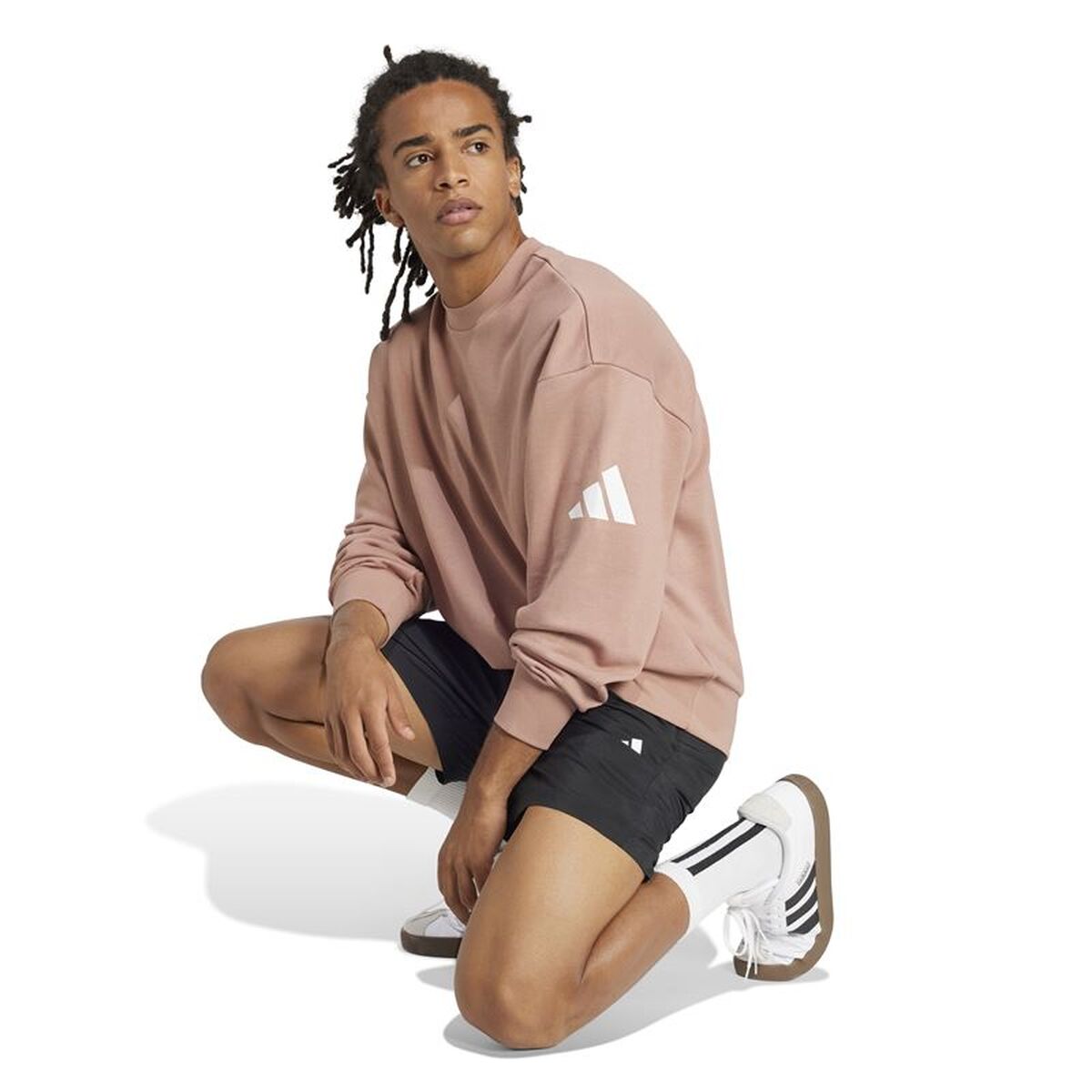 Ανδρικό Φούτερ χωρίς Κουκούλα Adidas Swt French Terry Ροζ