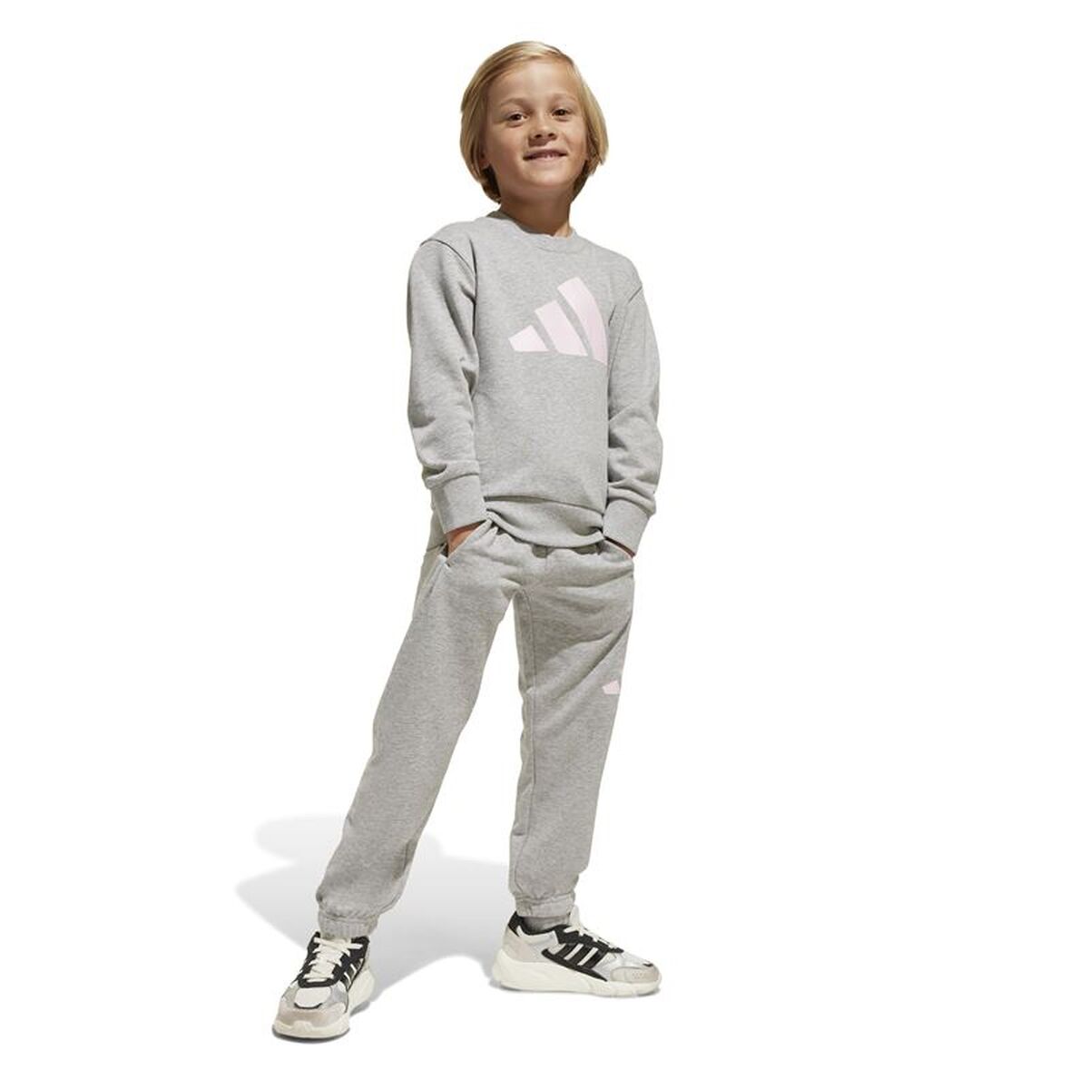 Παιδική Αθλητική Φόρμα Adidas Lk Bl French Terry Jog Γκρι