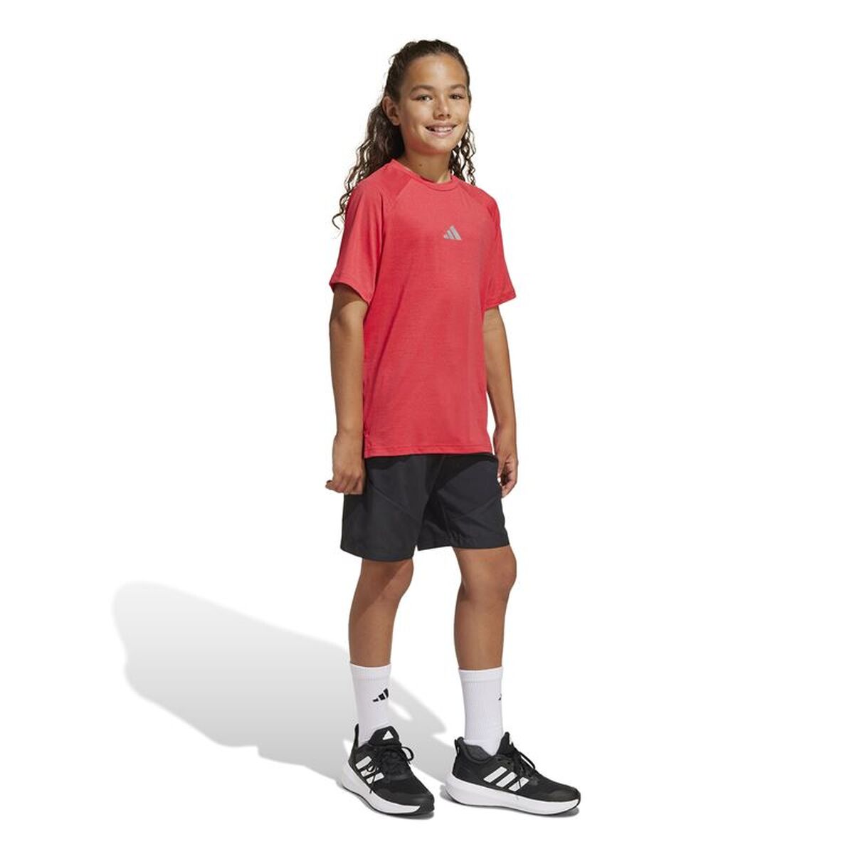 Παιδικό Μπλούζα με Κοντό Μανίκι Adidas All Sports Μαύρο Κόκκινο