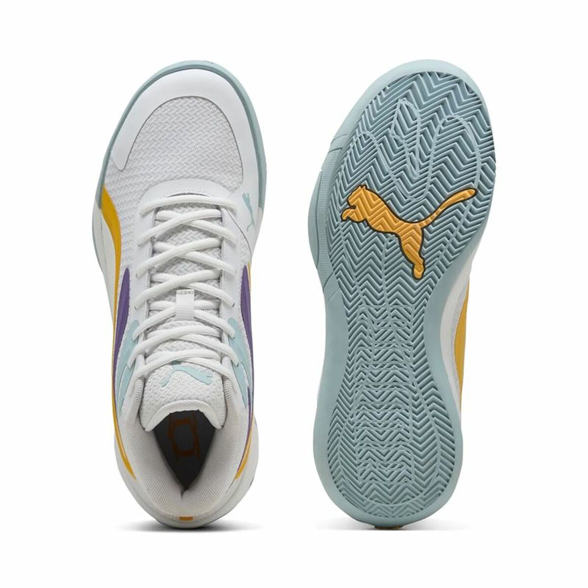 Παπούτσια Μπάσκετ για Ενήλικες Puma Court Pro Λευκό Κίτρινο