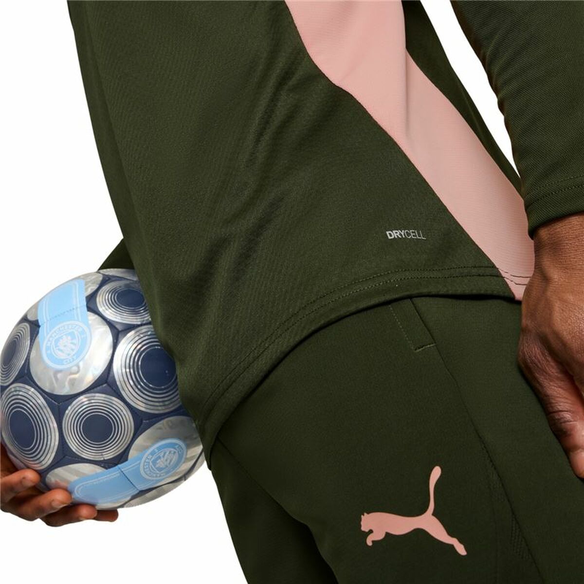 Μπλουζάκι Γυμναστικής για Ενήλικες Puma Manchester City 24/25 Training Ελαιόλαδο