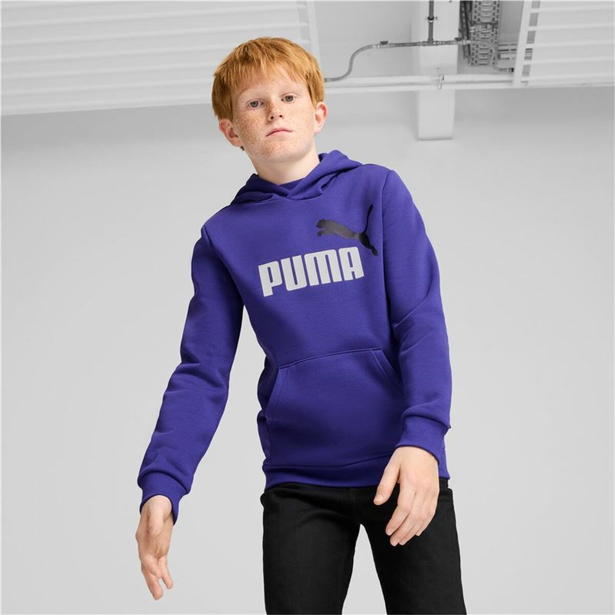 Παιδικό Φούτερ με Κουκούλα Puma Essentials+ 2 Col Big Logo Μπλε