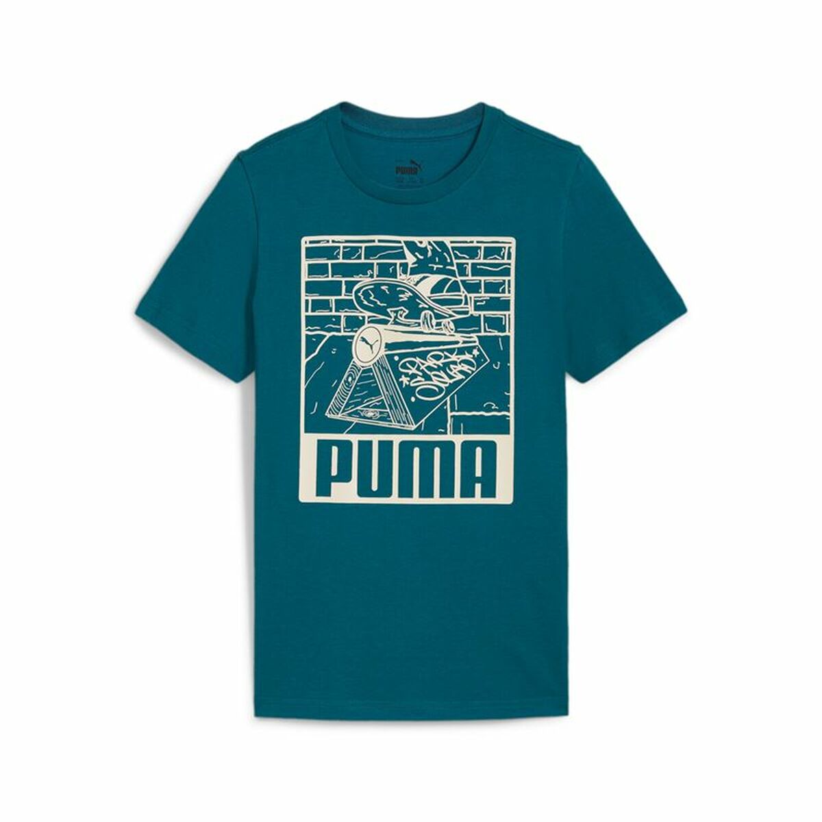 Παιδικό Μπλούζα με Κοντό Μανίκι Puma Ess+ Mid 90S Graphic Μπλε